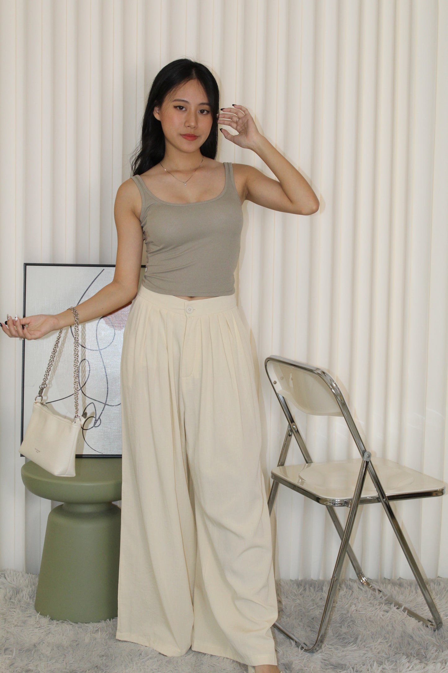 Yana Pleated Pants (Grey)