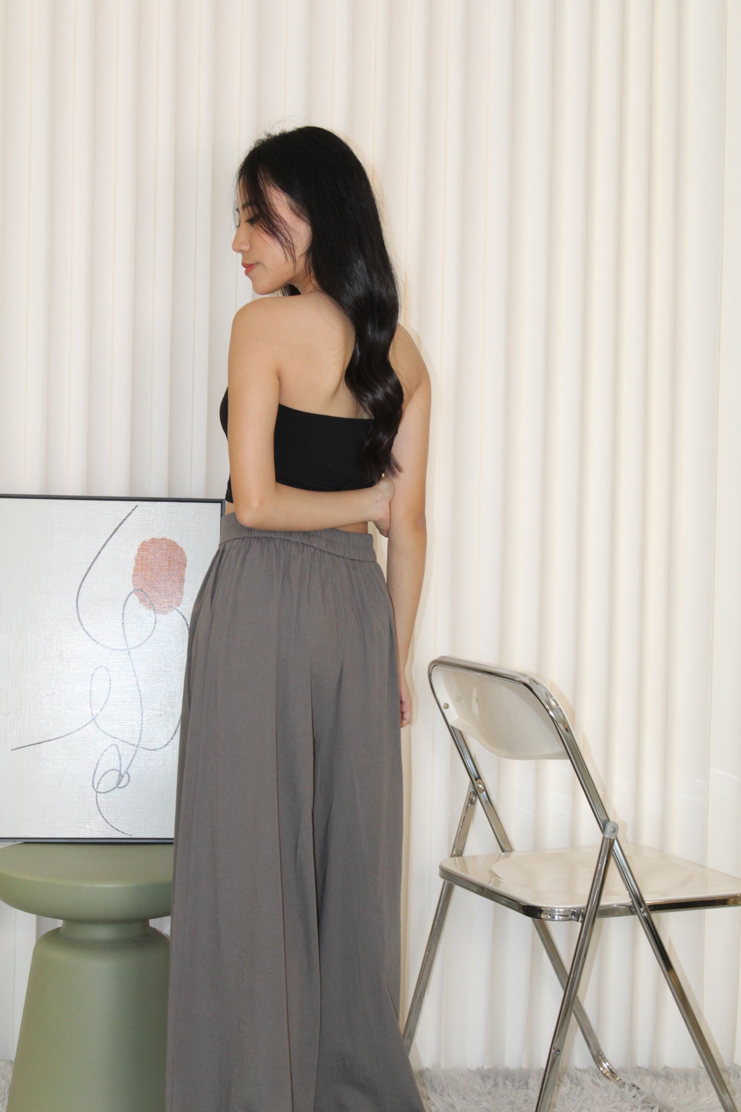 Yana Pleated Pants (Grey)