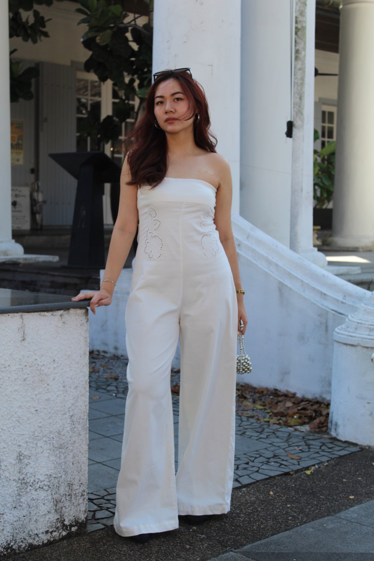 Kylie Embroidered Jumpsuit (White)