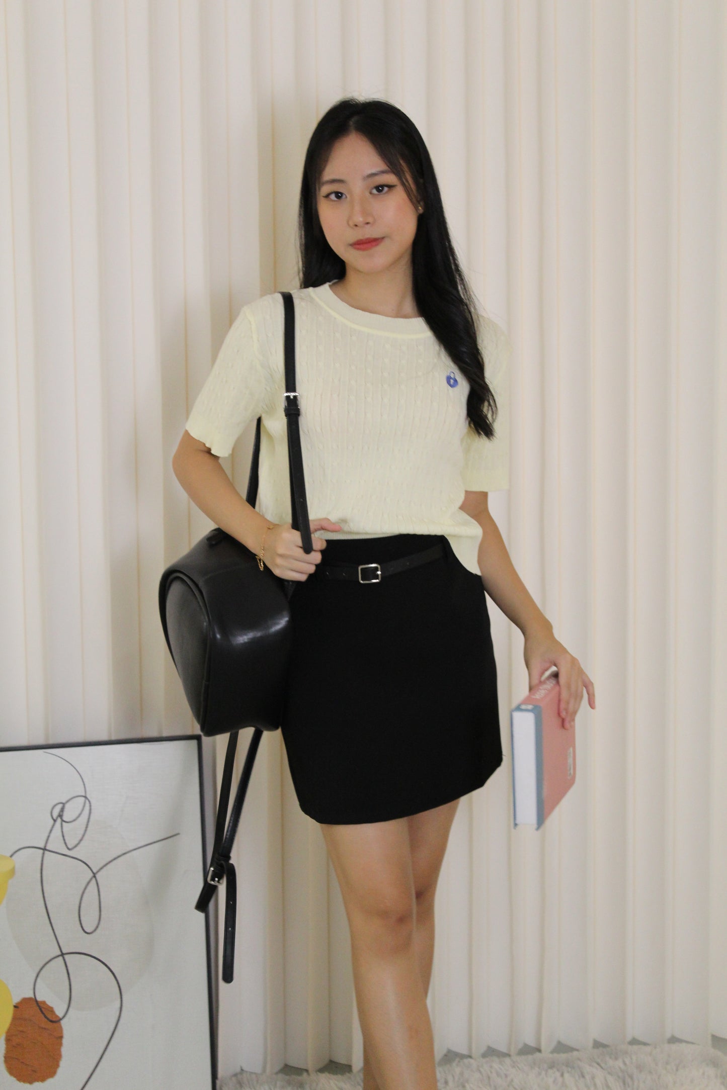 Cleo Knit Embroidered Top (Yellow)