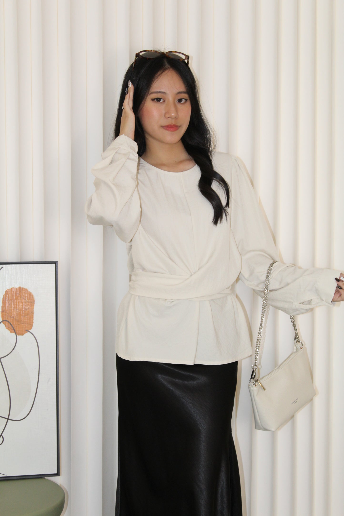 Micah Blouse Top (Cream)