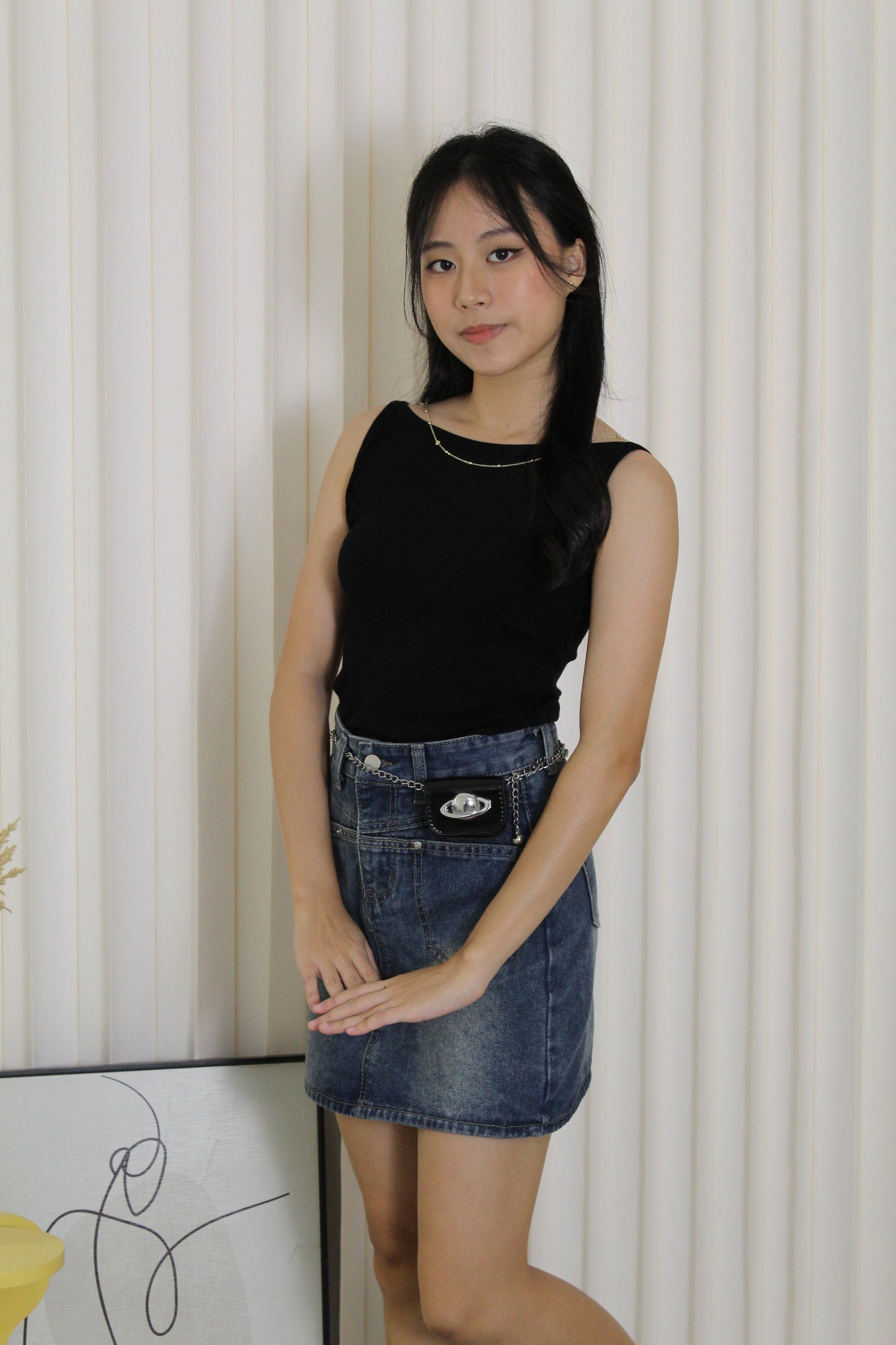 Yvonne Boat Neck Top (Black)