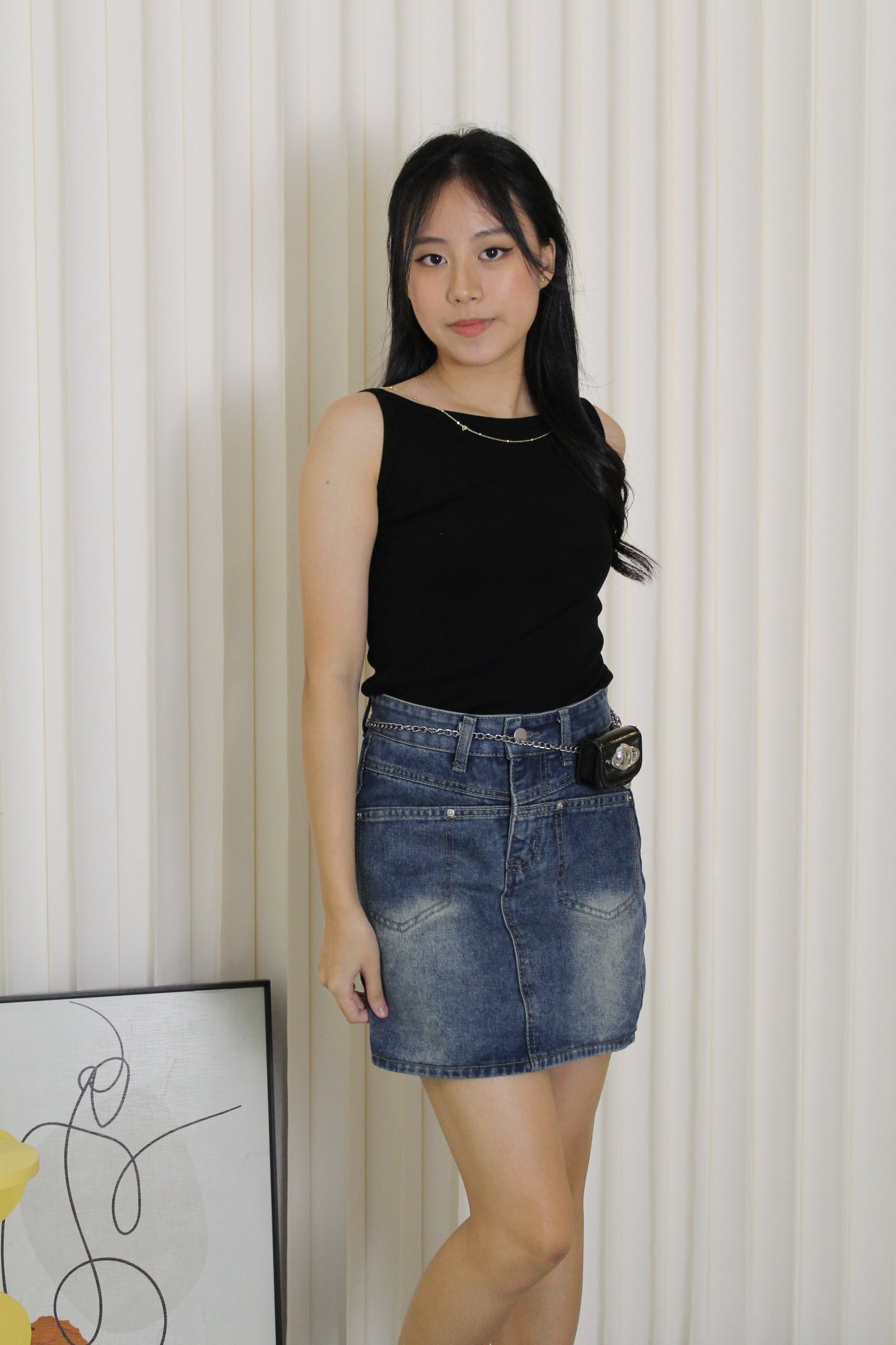Yvonne Boat Neck Top (Black)