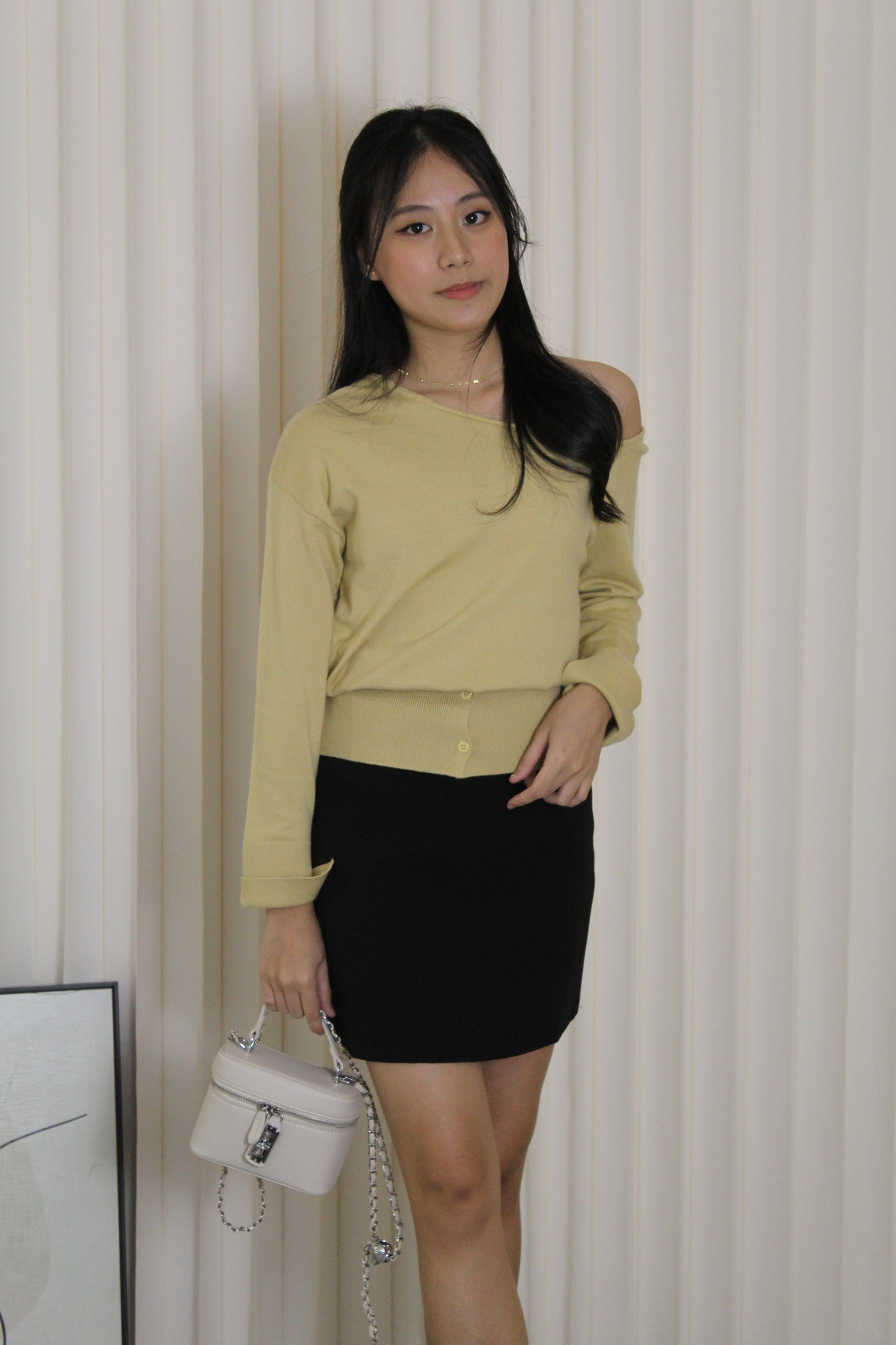 Lexi Knit Asymmetric Top (Grey)