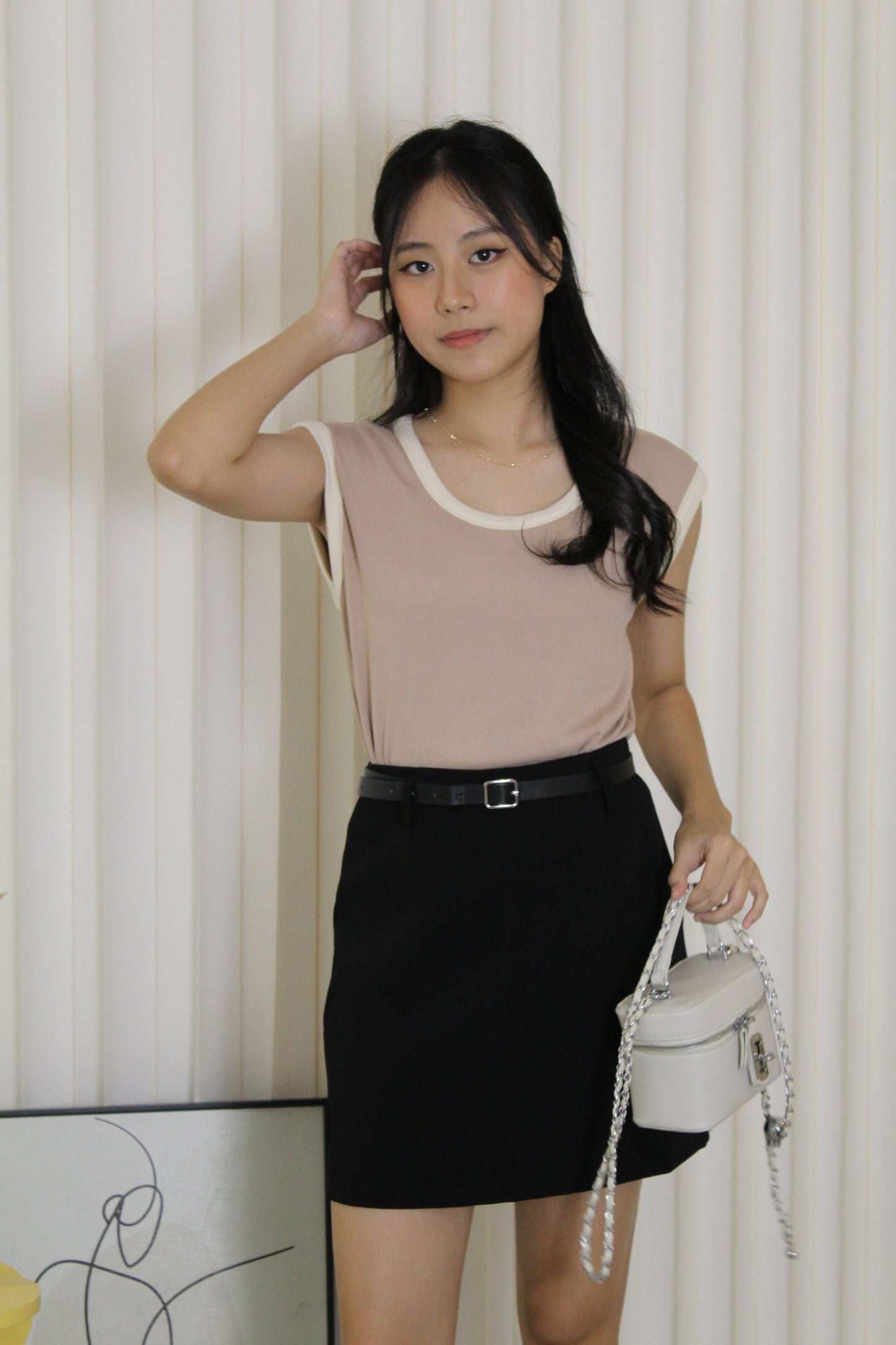 Kesha Block Color Top (Black)