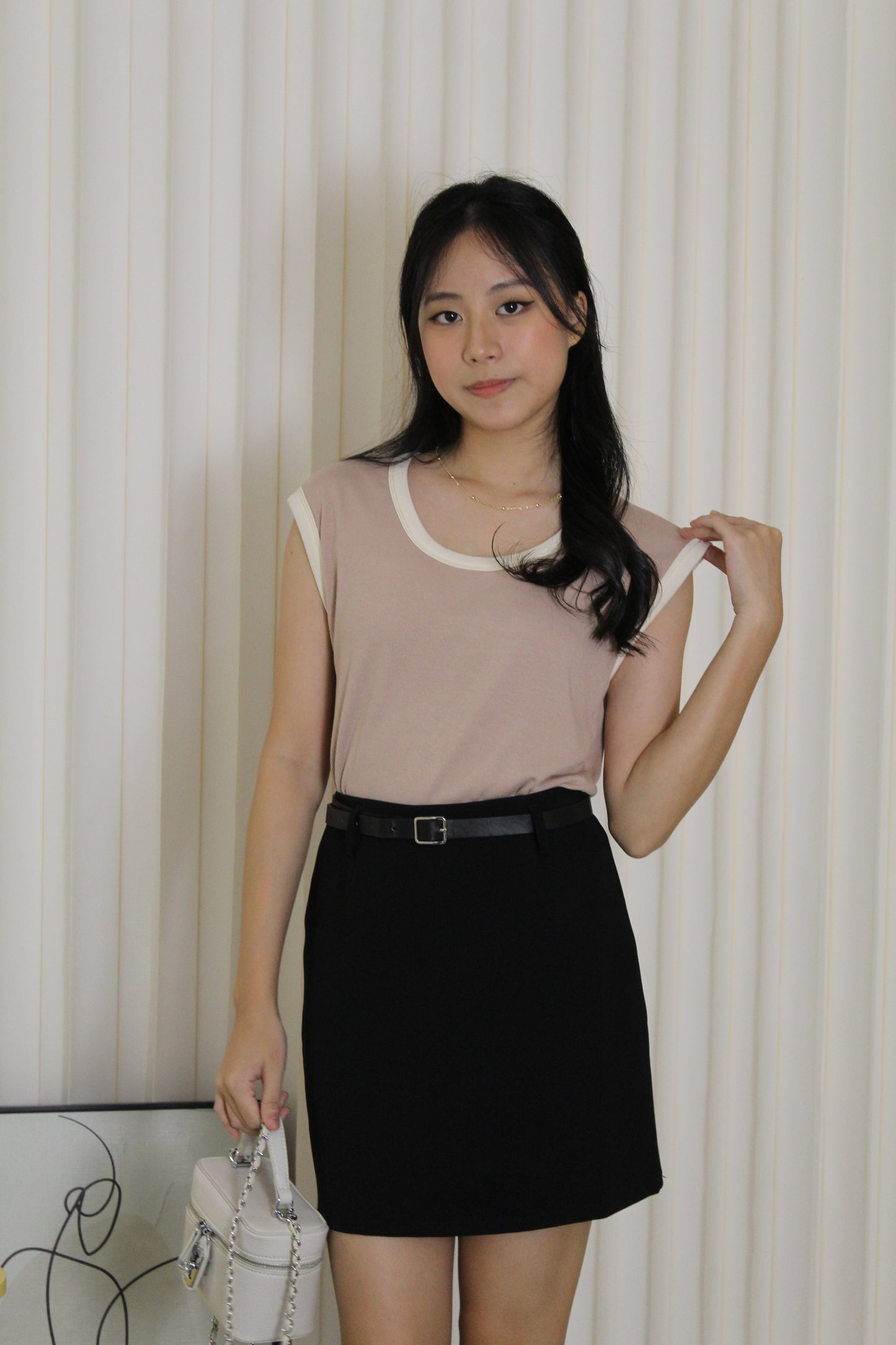 Kesha Block Color Top (Black)