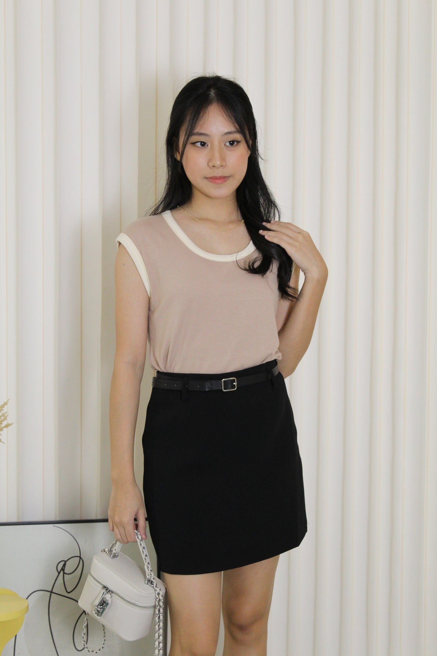 Kesha Block Color Top (Black)