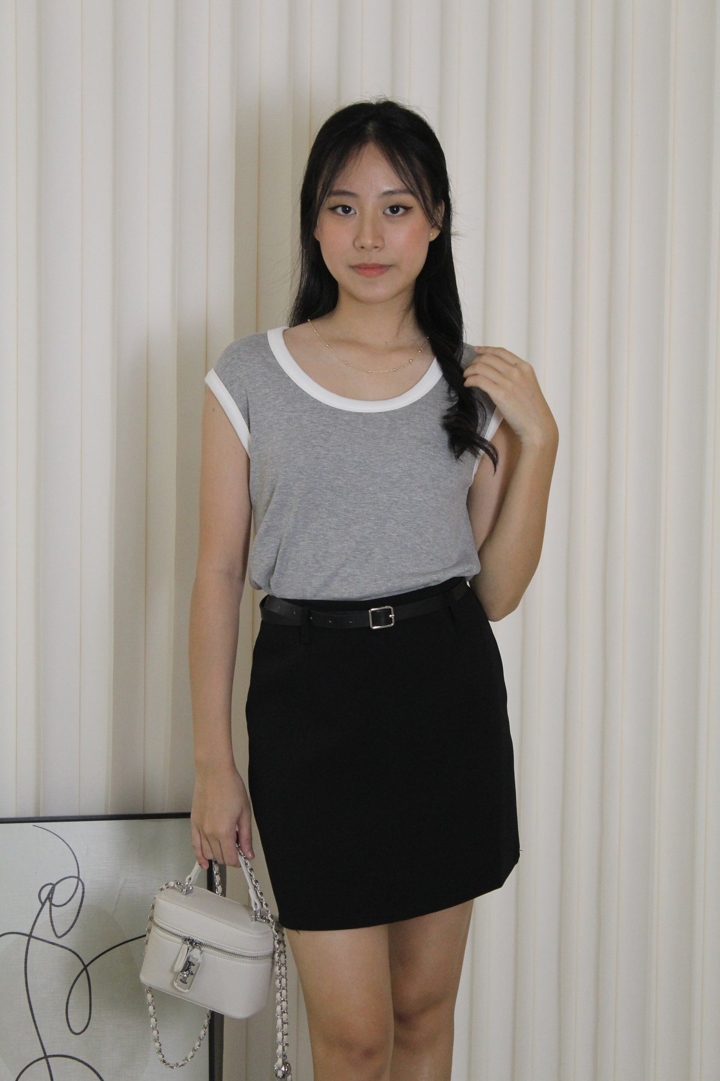 Kesha Block Color Top (Black)