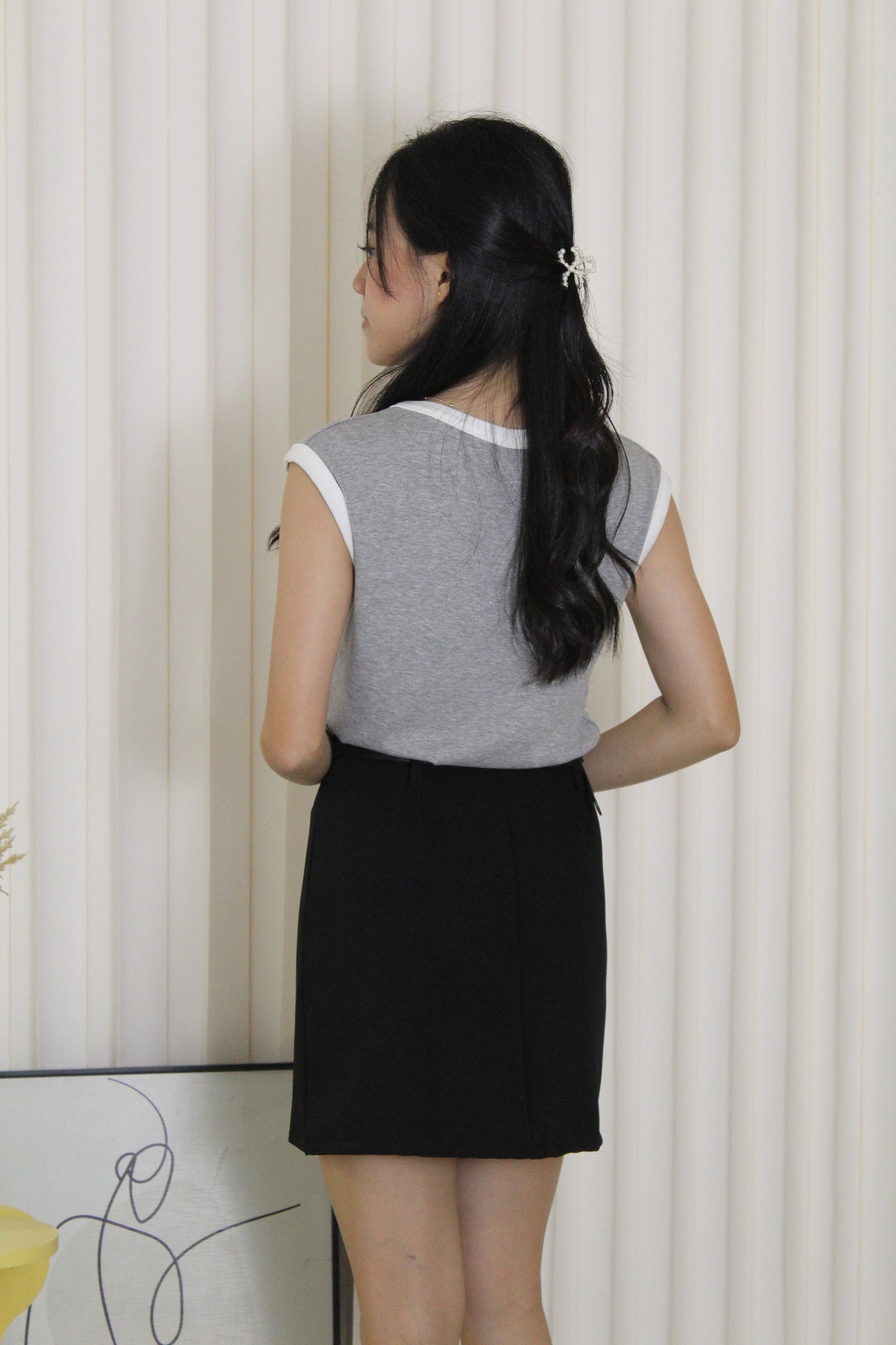 Kesha Block Color Top (Black)