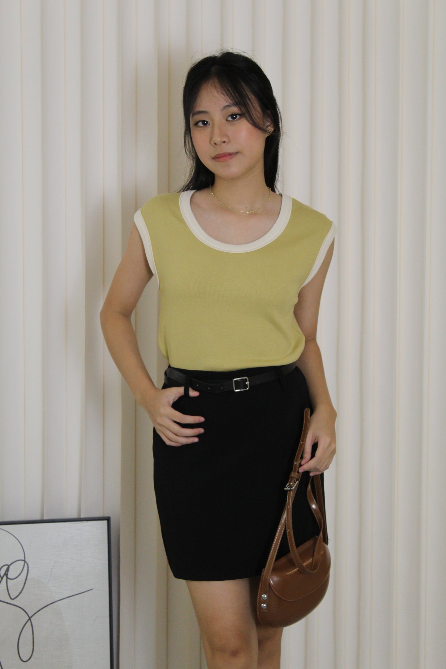 Kesha Block Color Top (Black)
