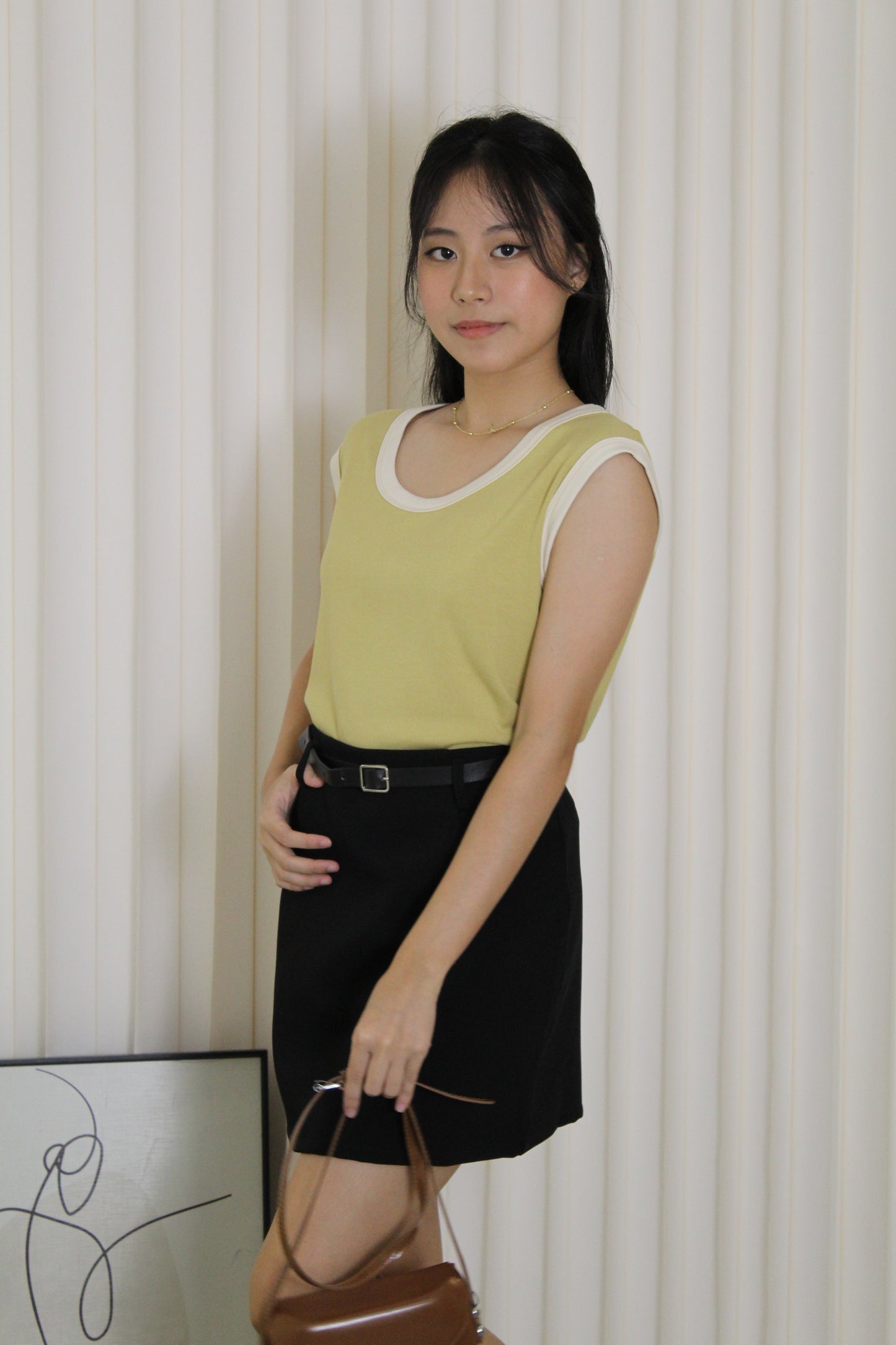 Kesha Block Color Top (Black)