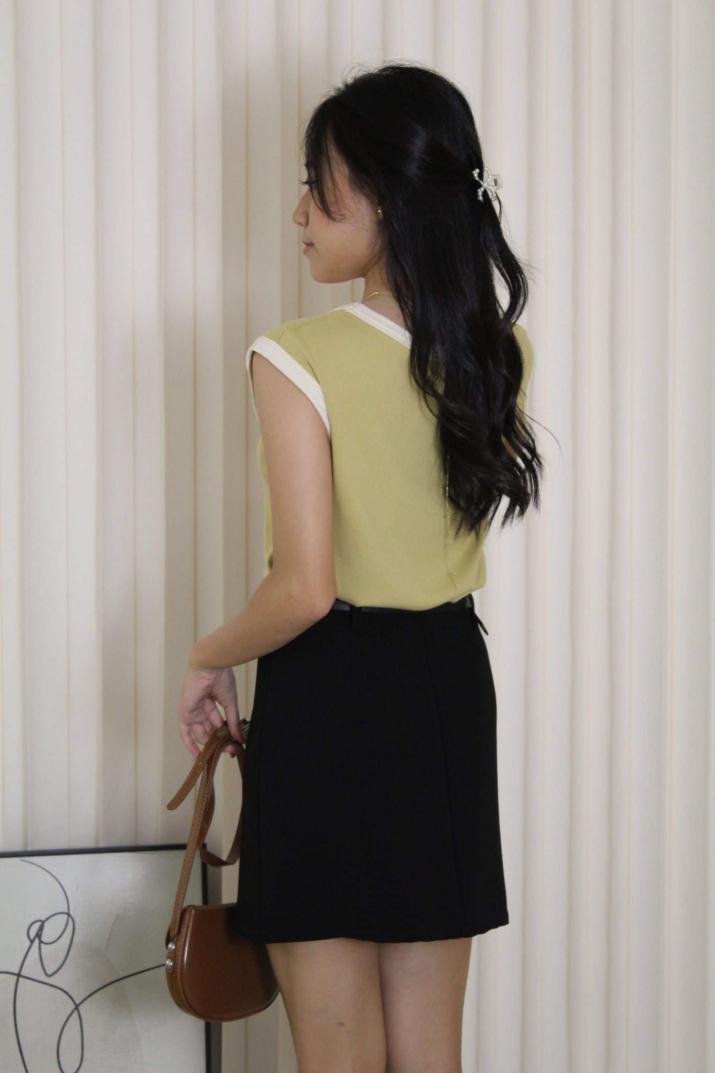 Kesha Block Color Top (Black)