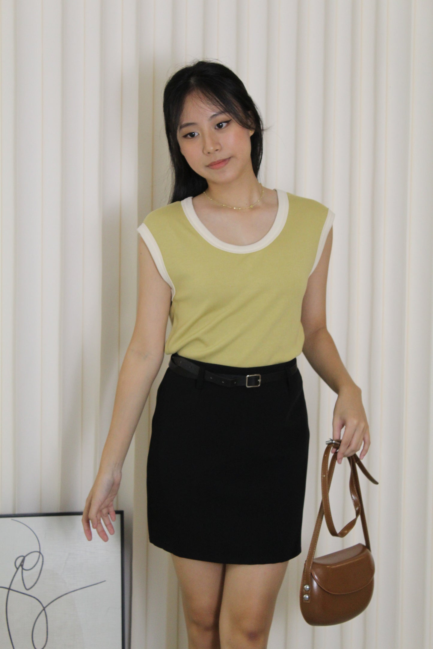 Kesha Block Color Top (Black)