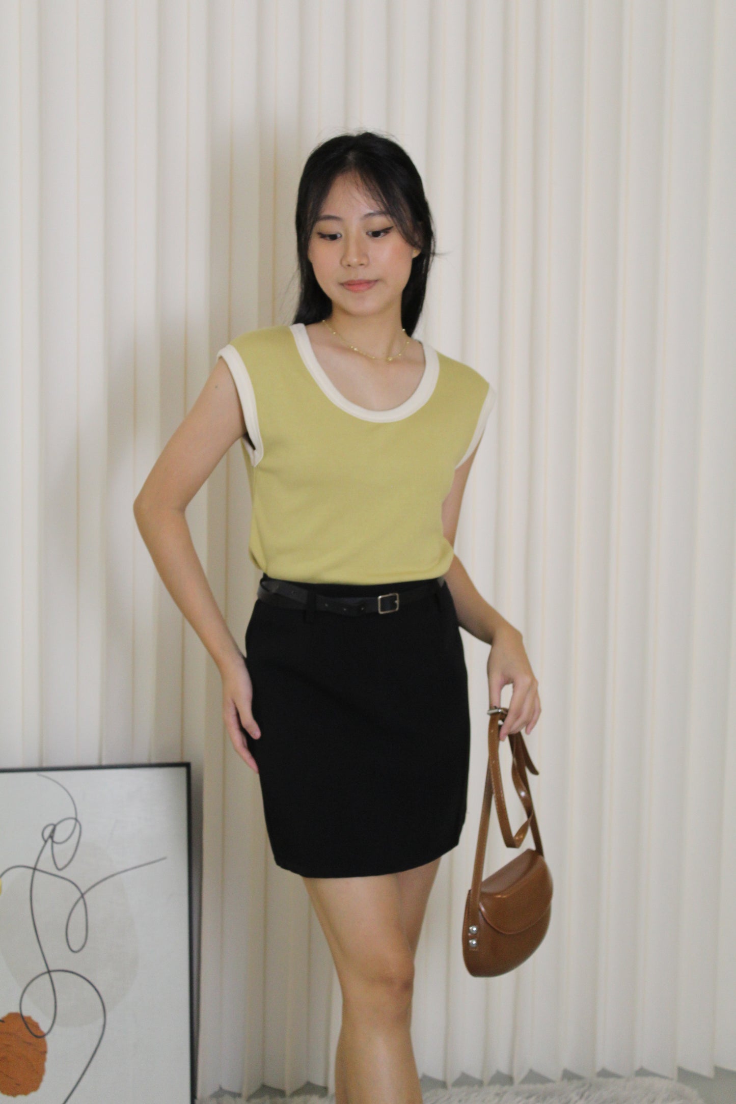 Kesha Block Color Top (Black)