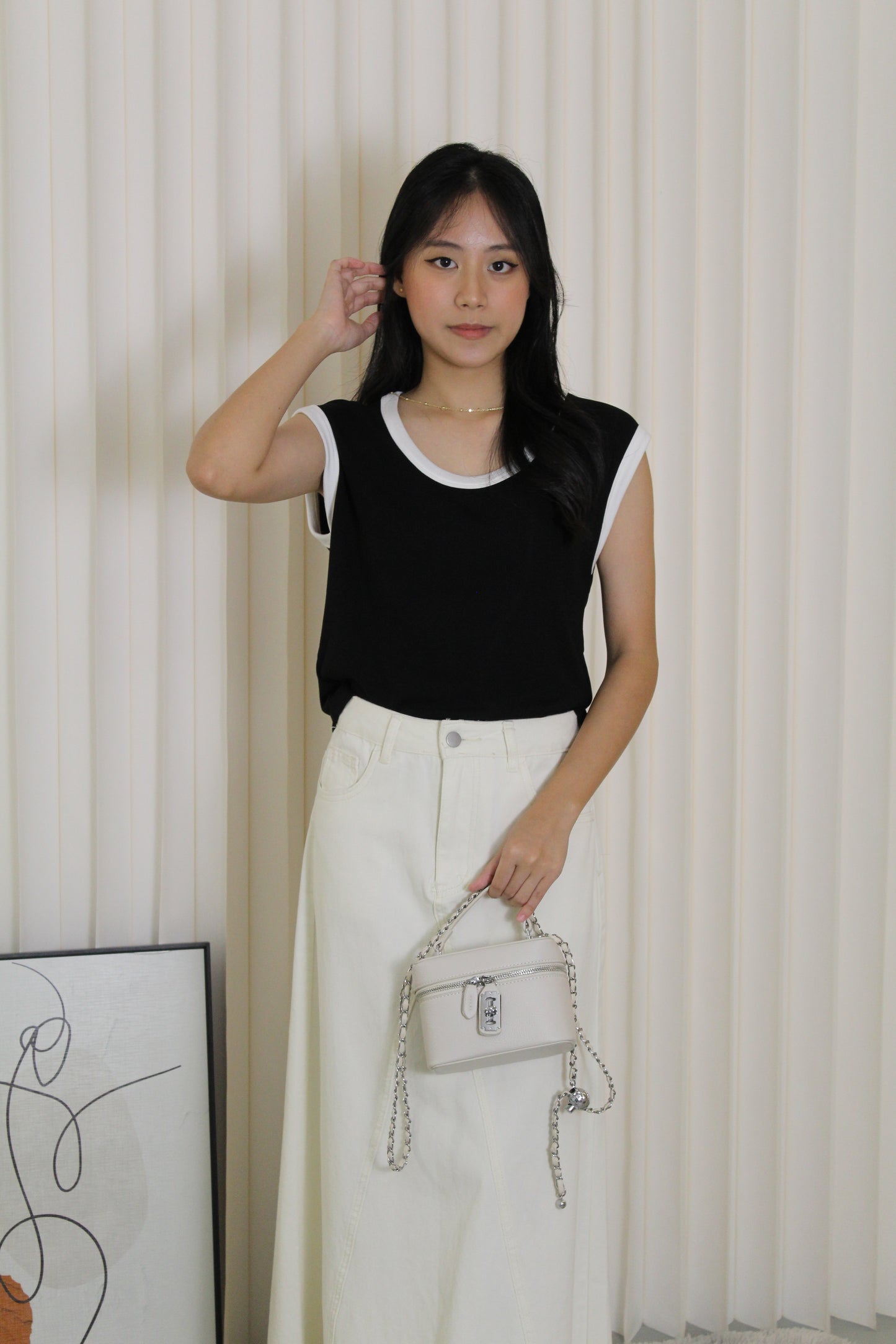 Kesha Block Color Top (Black)