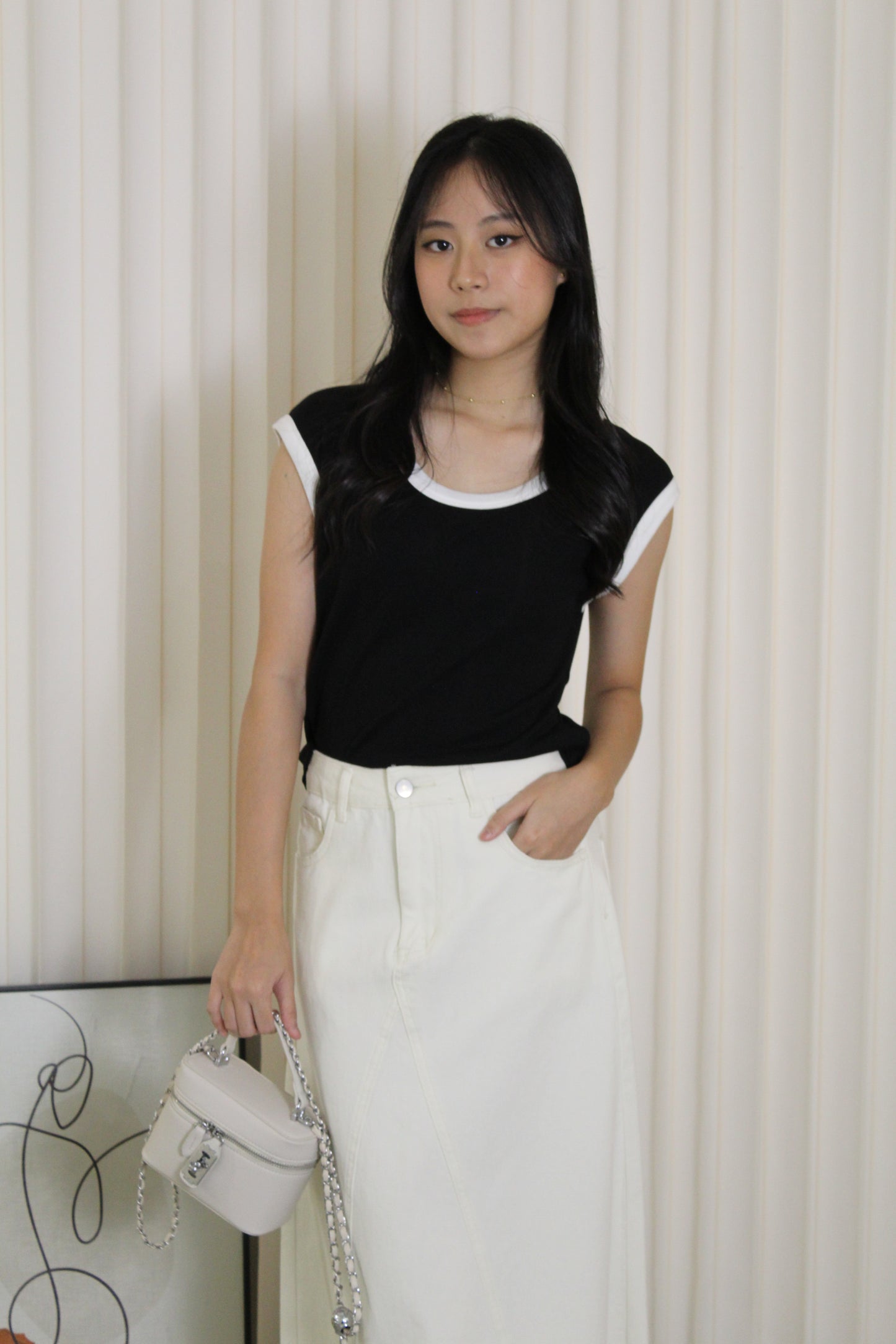 Kesha Block Color Top (Black)