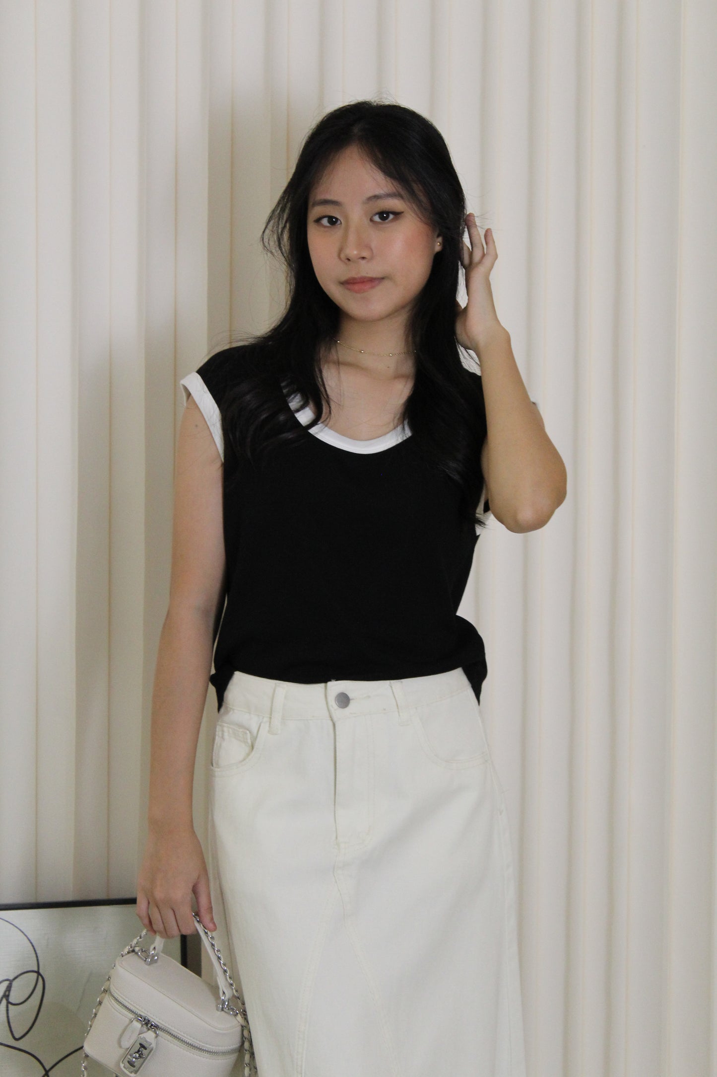 Kesha Block Color Top (Black)