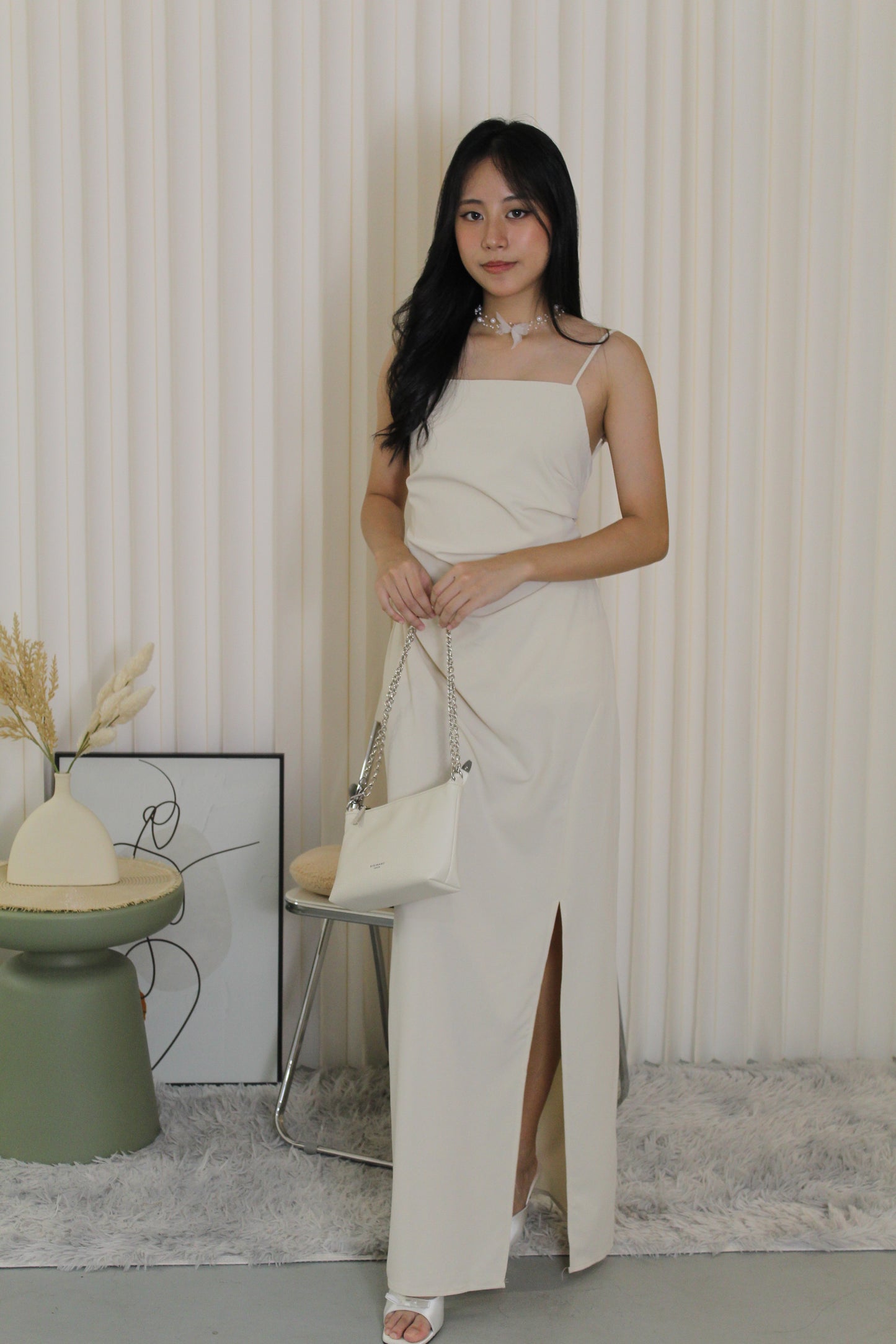 Thammie Bare Back Maxi Dress (Cream)