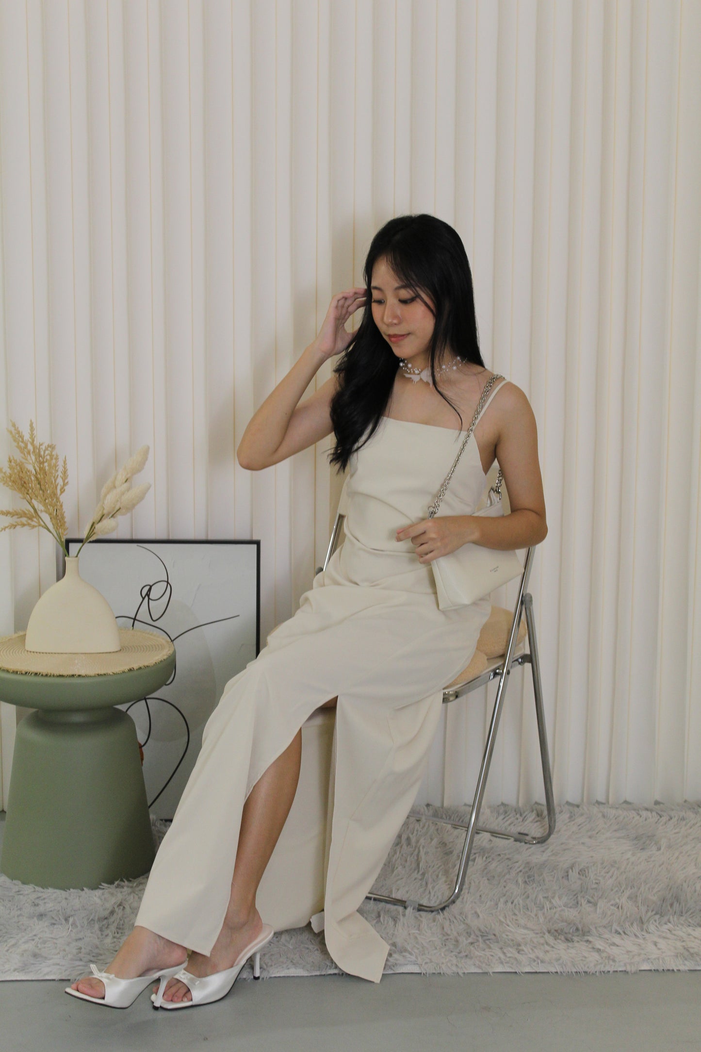 Thammie Bare Back Maxi Dress (Cream)