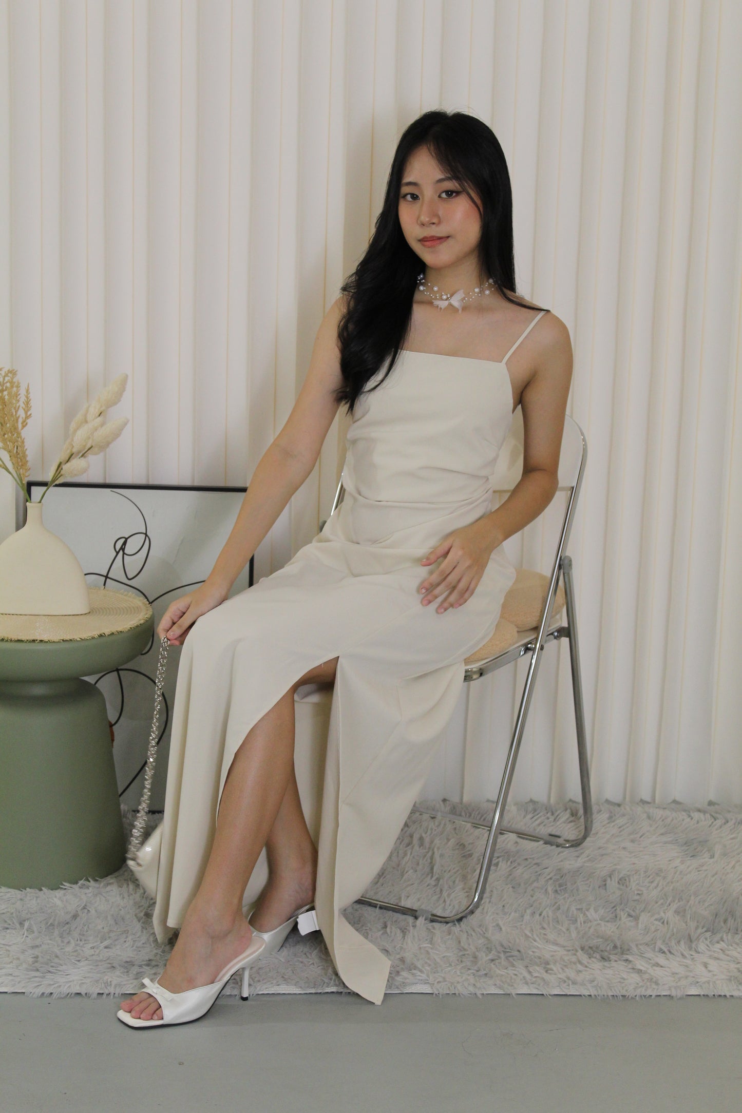 Thammie Bare Back Maxi Dress (Cream)