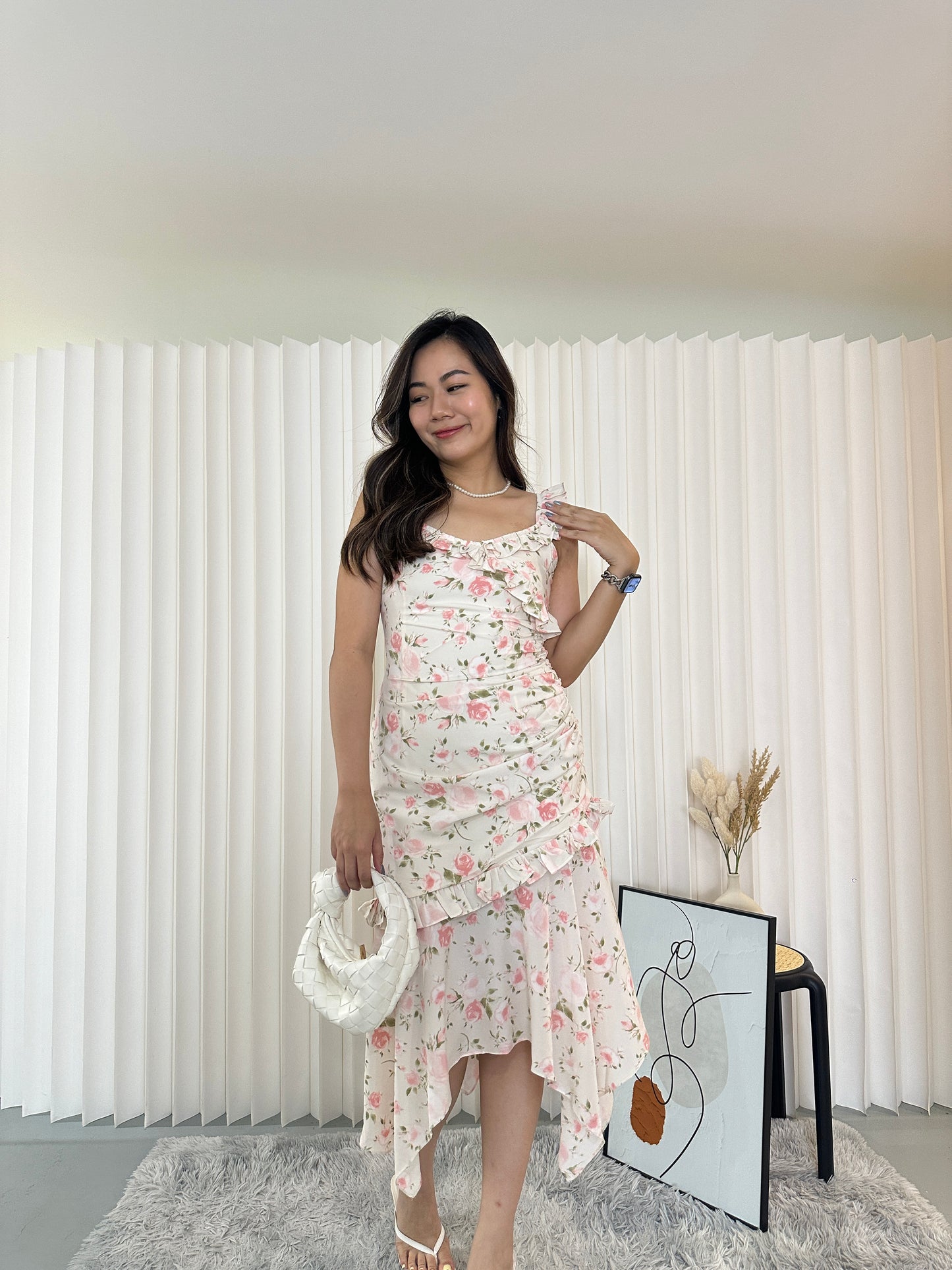Alice Floral Midi Dress (Pink)
