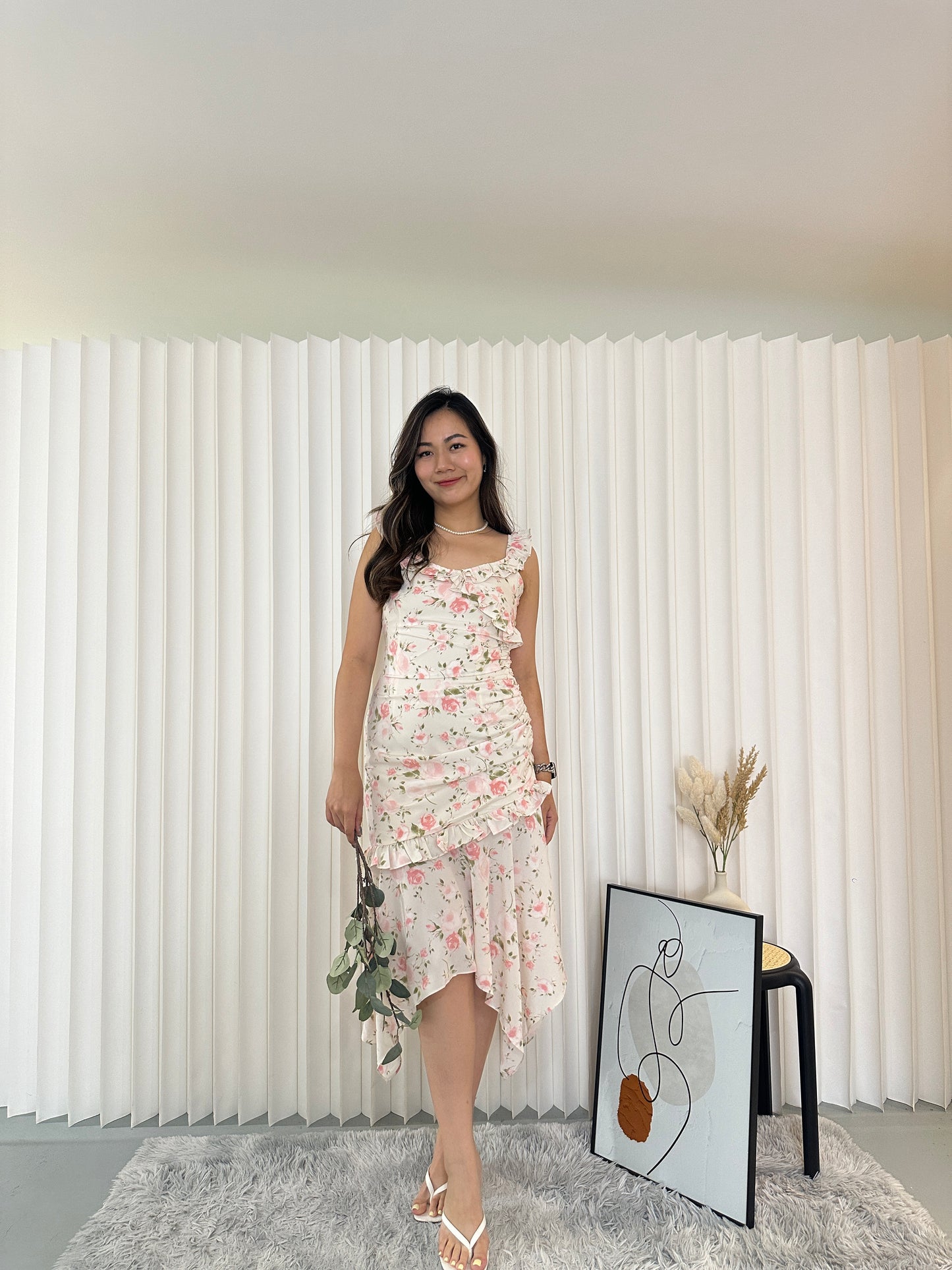 Alice Floral Midi Dress (Pink)