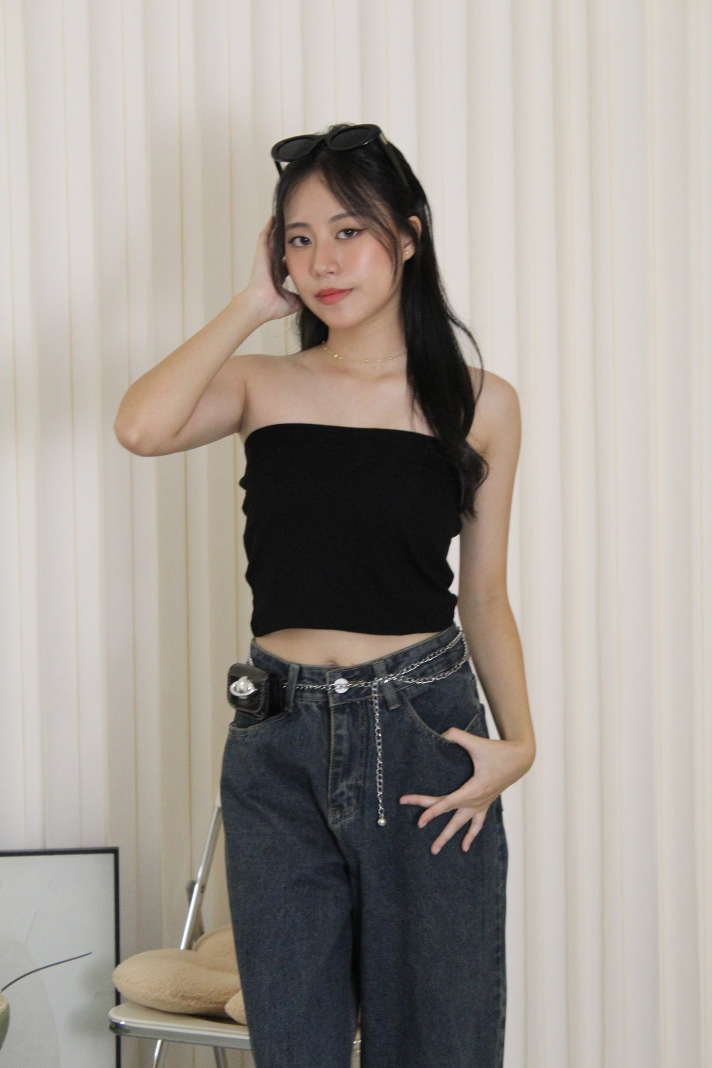 Channie Padded Tube Top (Black)