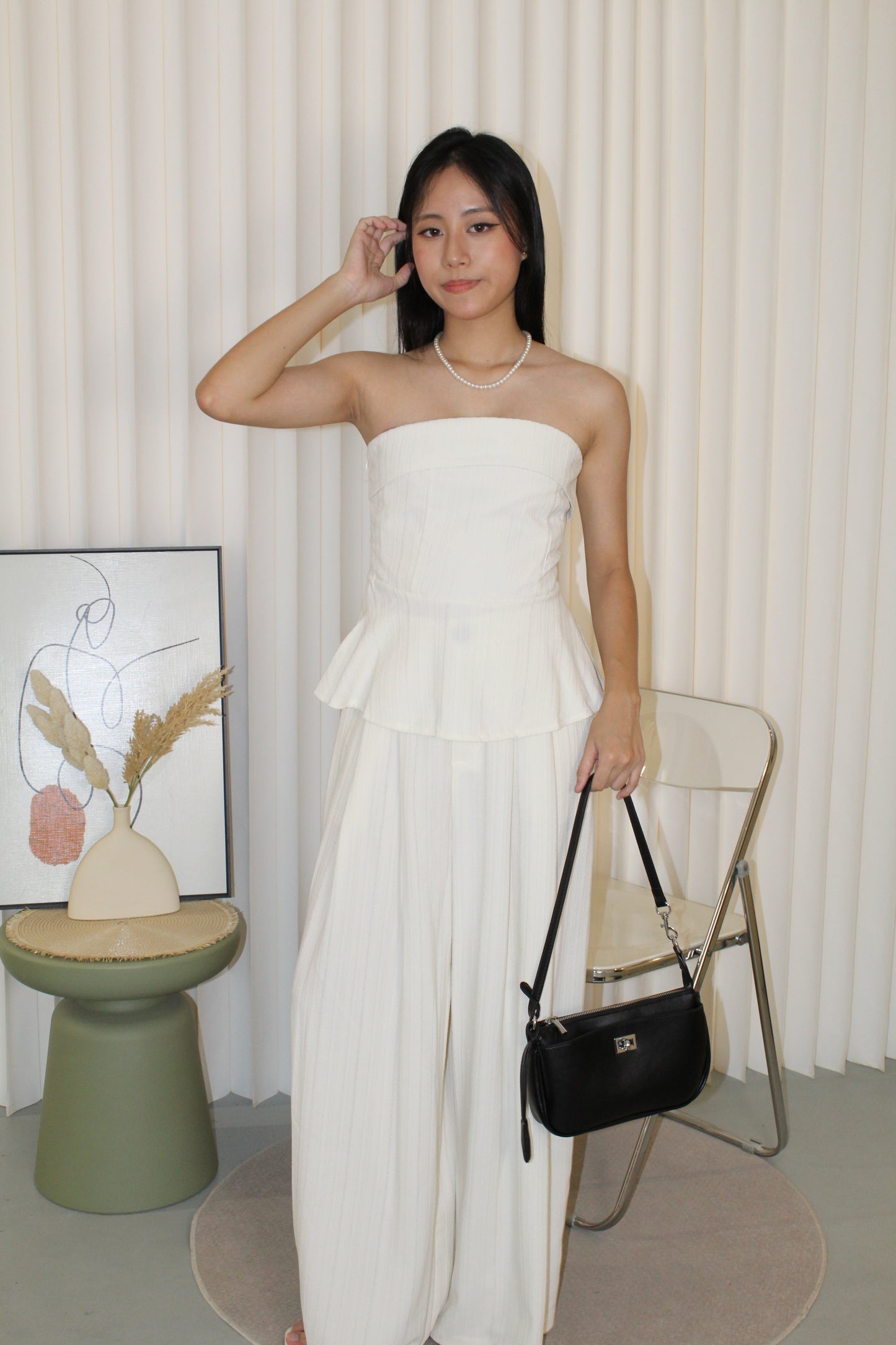 Bambi Tube Two Piece Pants Set (Blue)