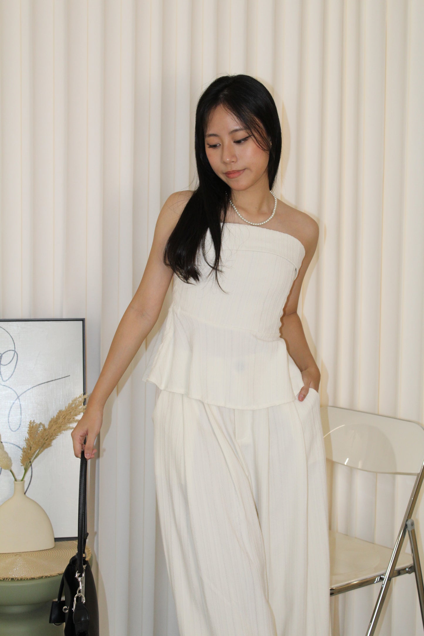 Bambi Tube Two Piece Pants Set (Blue)