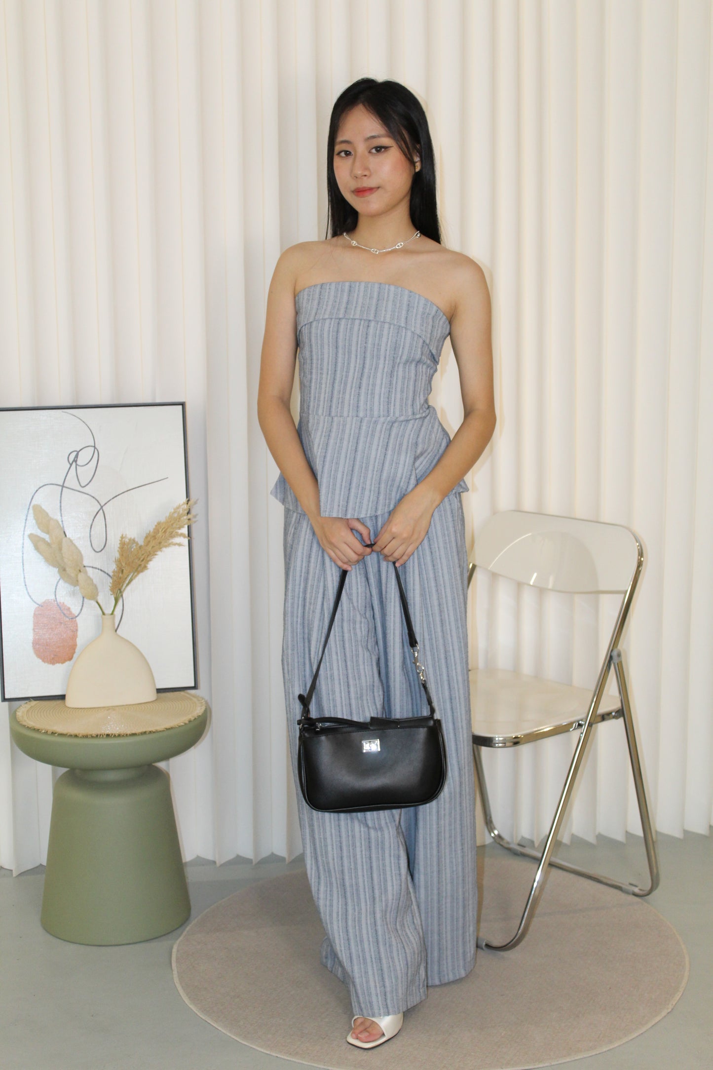 Bambi Tube Two Piece Pants Set (Blue)