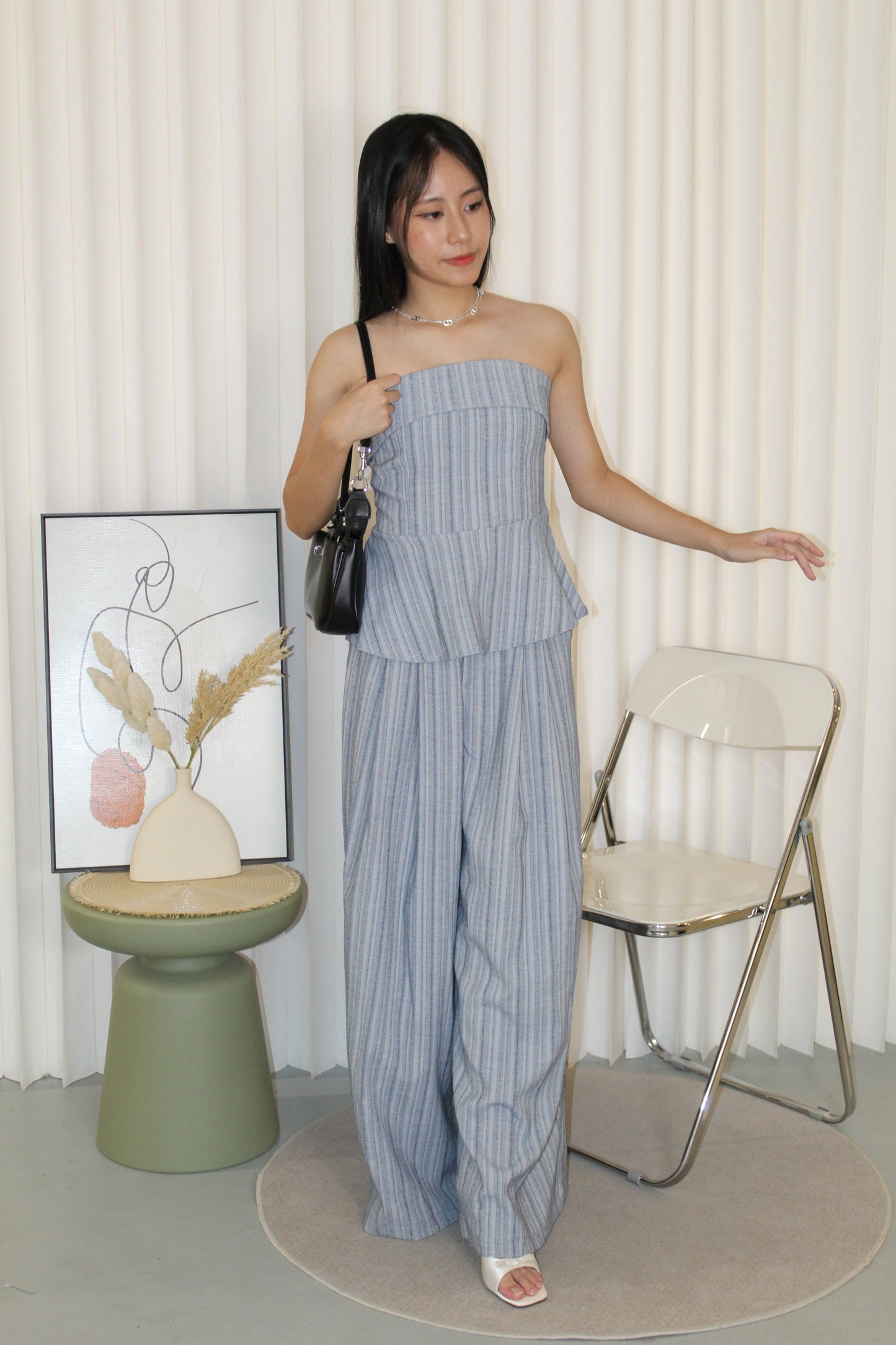 Bambi Tube Two Piece Pants Set (Blue)