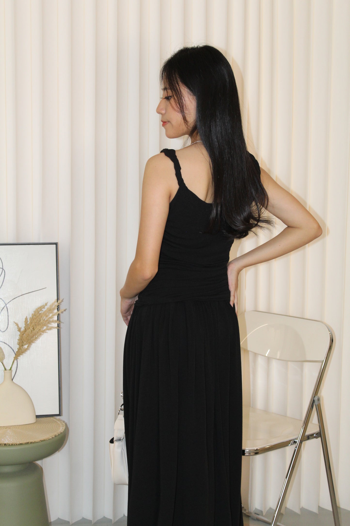 Zinnia Cotton Maxi Dress (Grey)