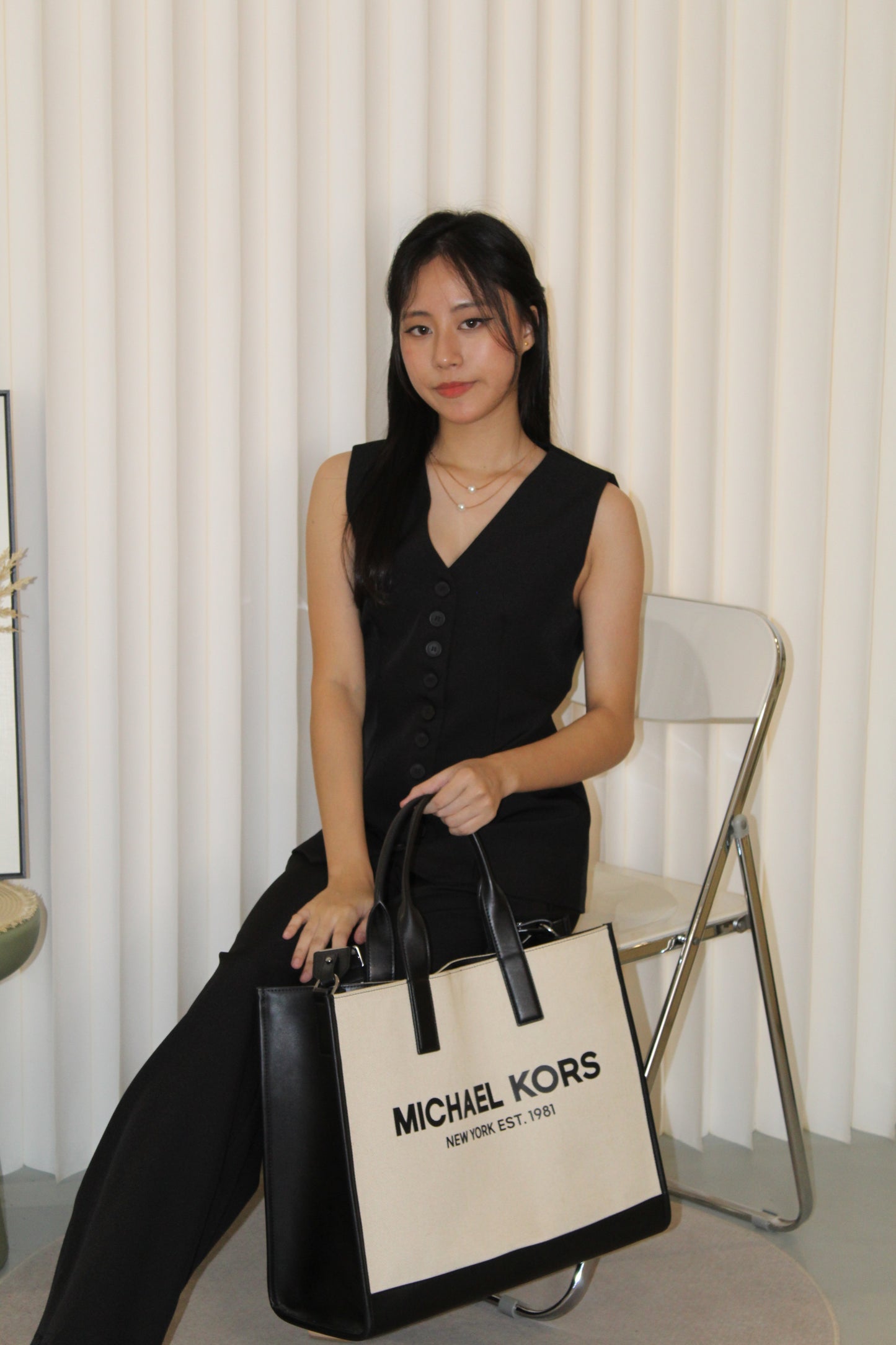 Jane Vest Pants Two Piece Set (Black)