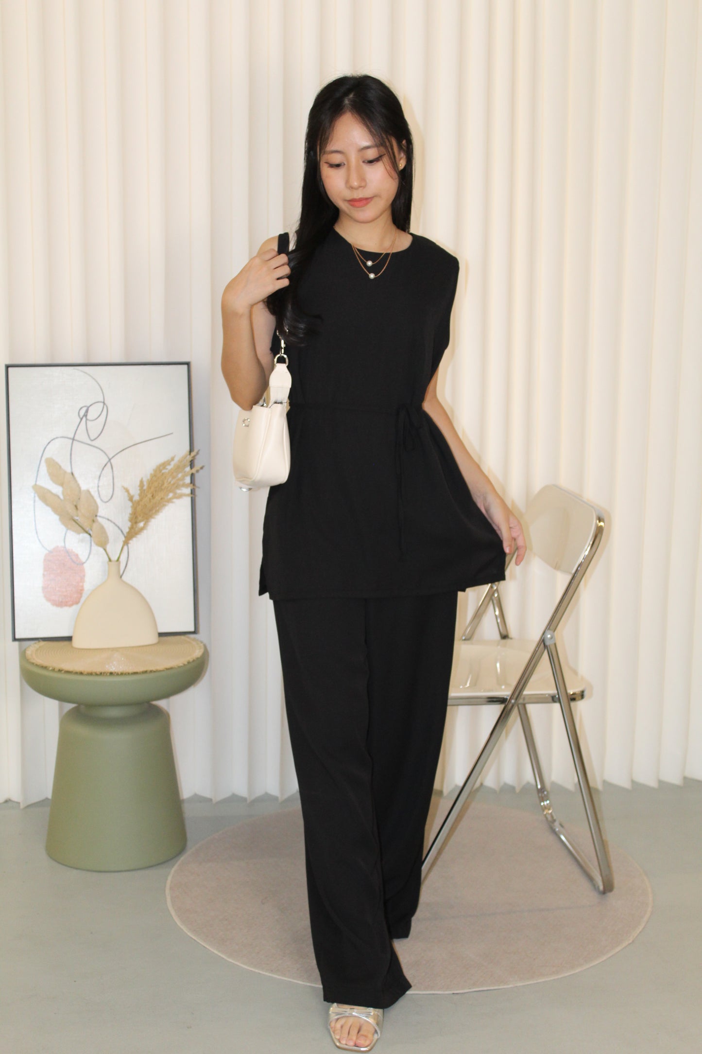 Lauren Two Piece Pants Set (Black)