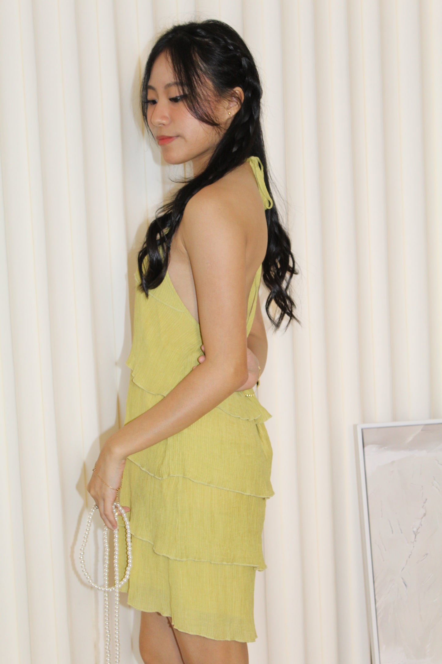 Umeko Layered Mini Dress (Green)