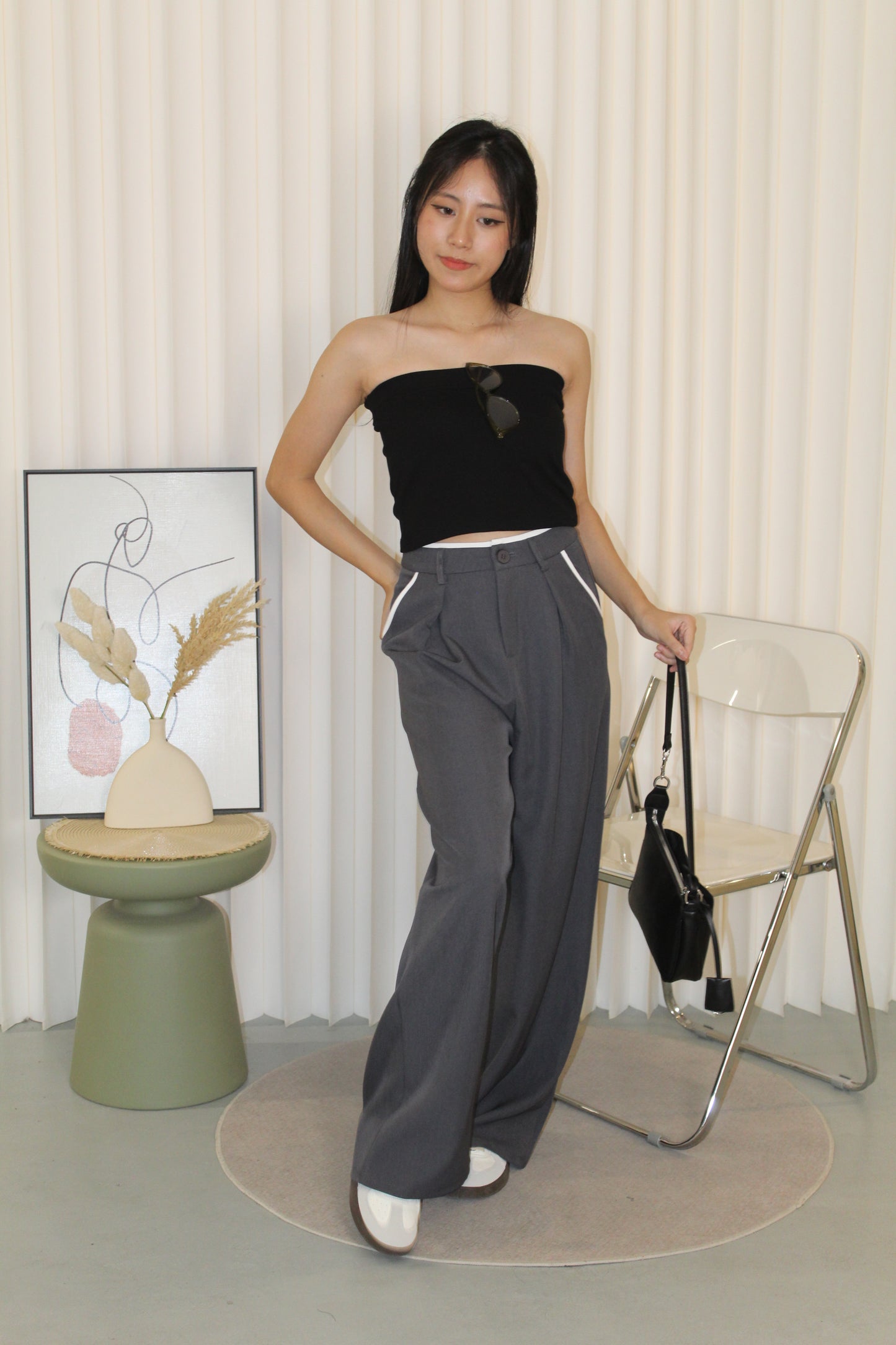 Liora Block Color Suit Pants (Grey)