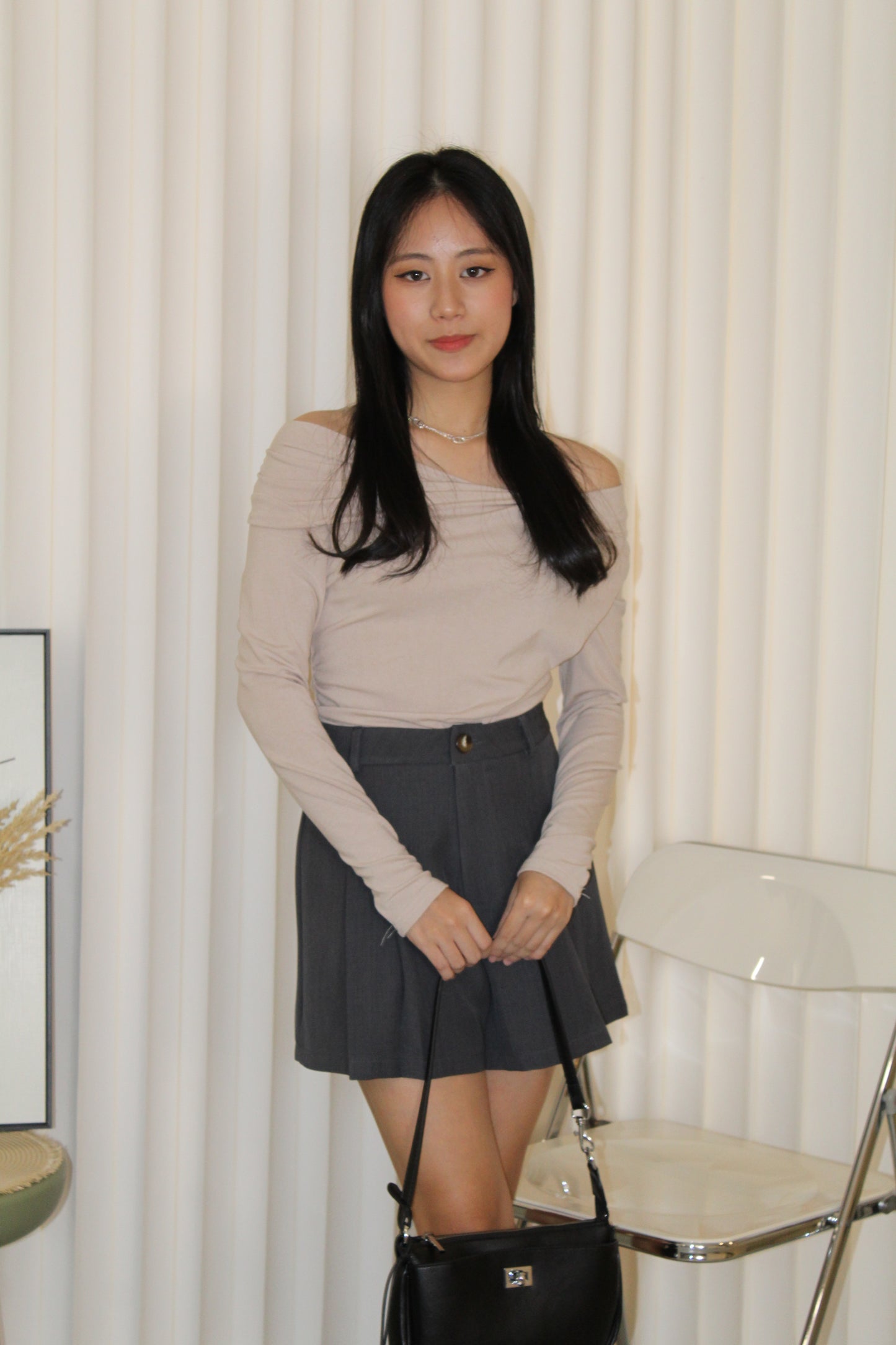 Ravina Long Sleeve Top (Black)
