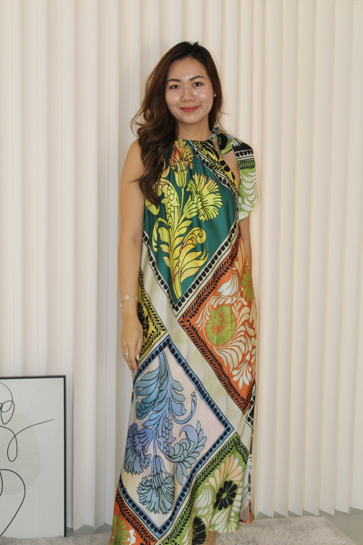 Kiara Floral Halter Maxi Dress
