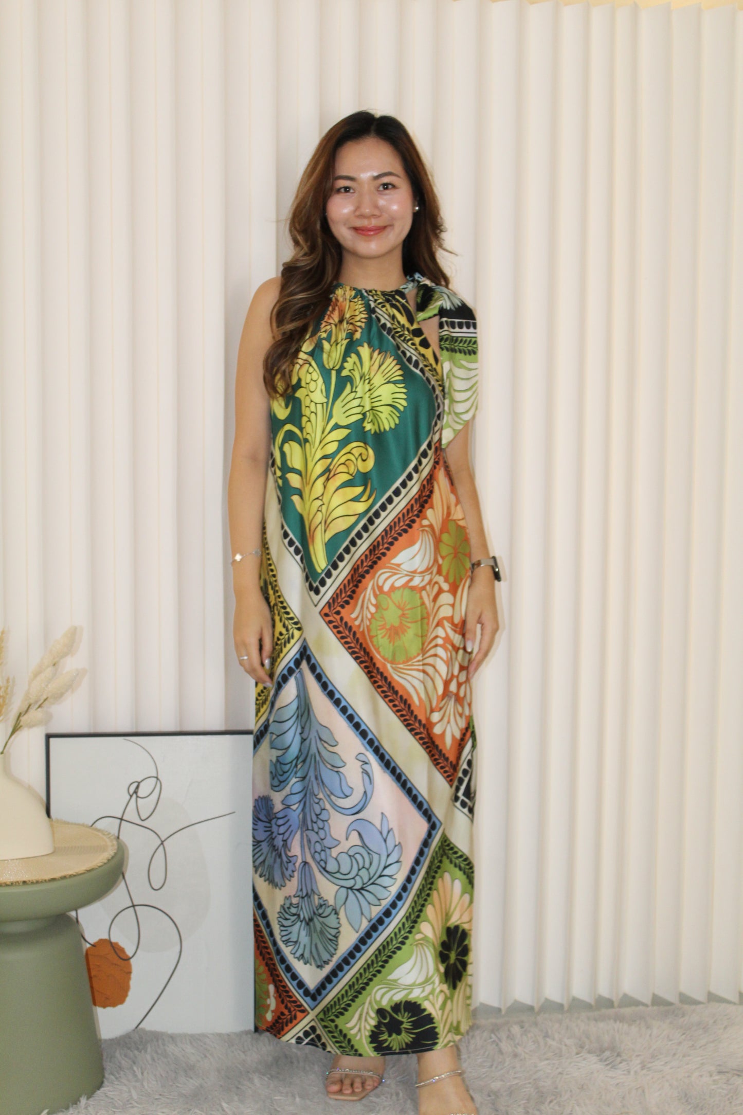 Kiara Floral Halter Maxi Dress