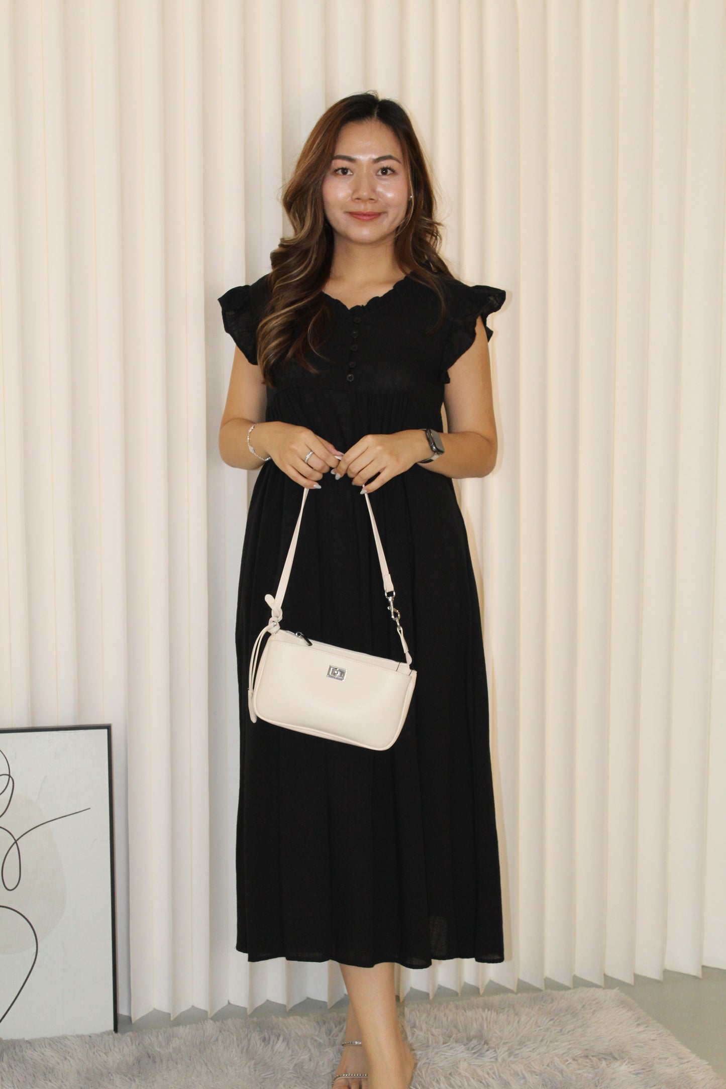 Yukie Cotton Flare Dress (Grey)