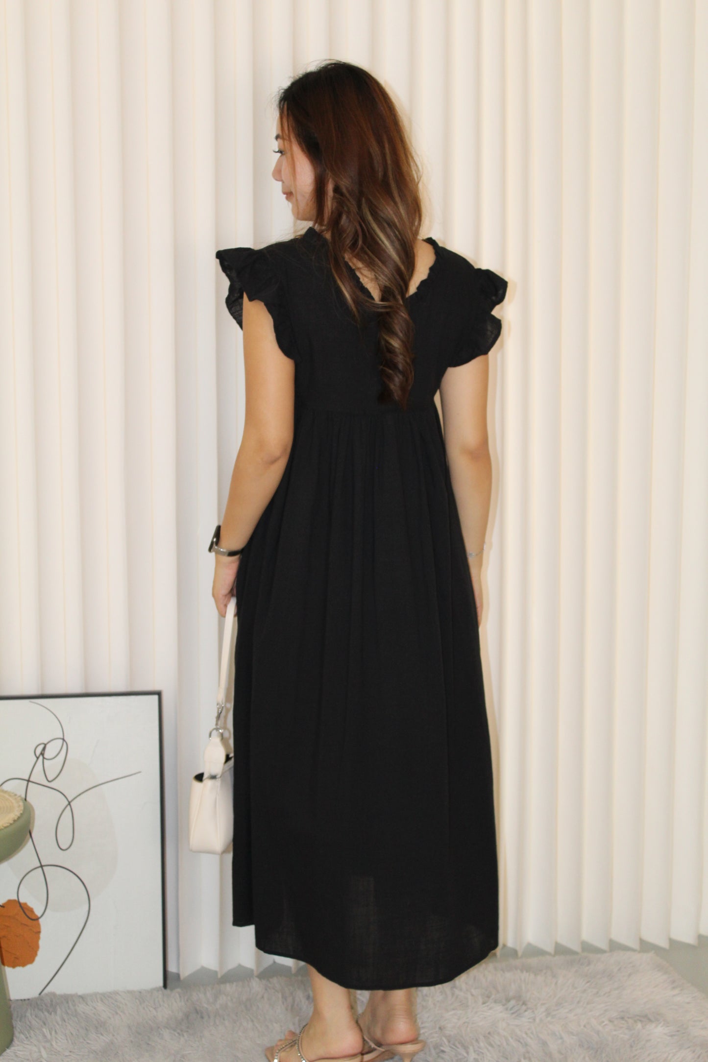 Yukie Cotton Flare Dress (Grey)