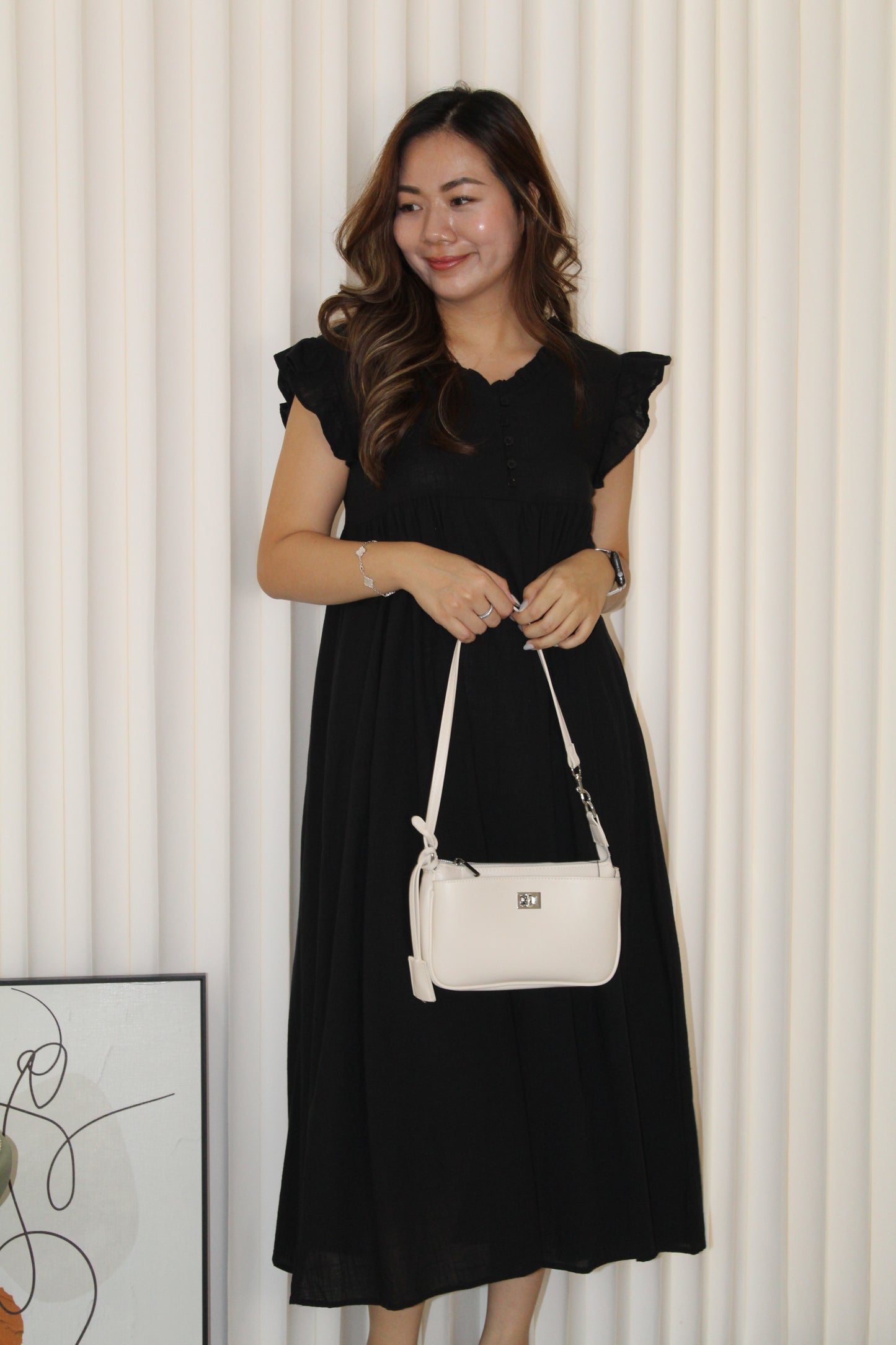 Yukie Cotton Flare Dress (Grey)