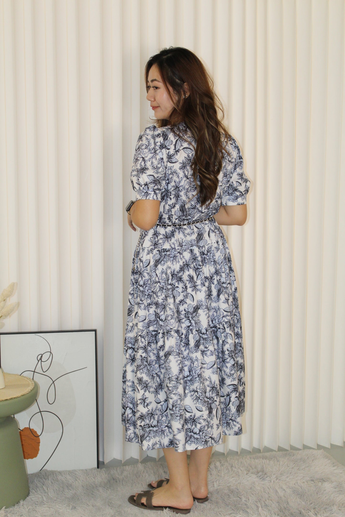 Geraldine Floral Midaxi Dress (Blue)