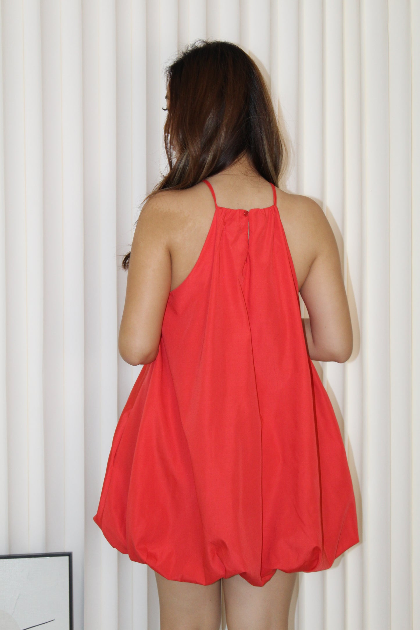 Lucy Halter Balloon Mini Dress (Red)