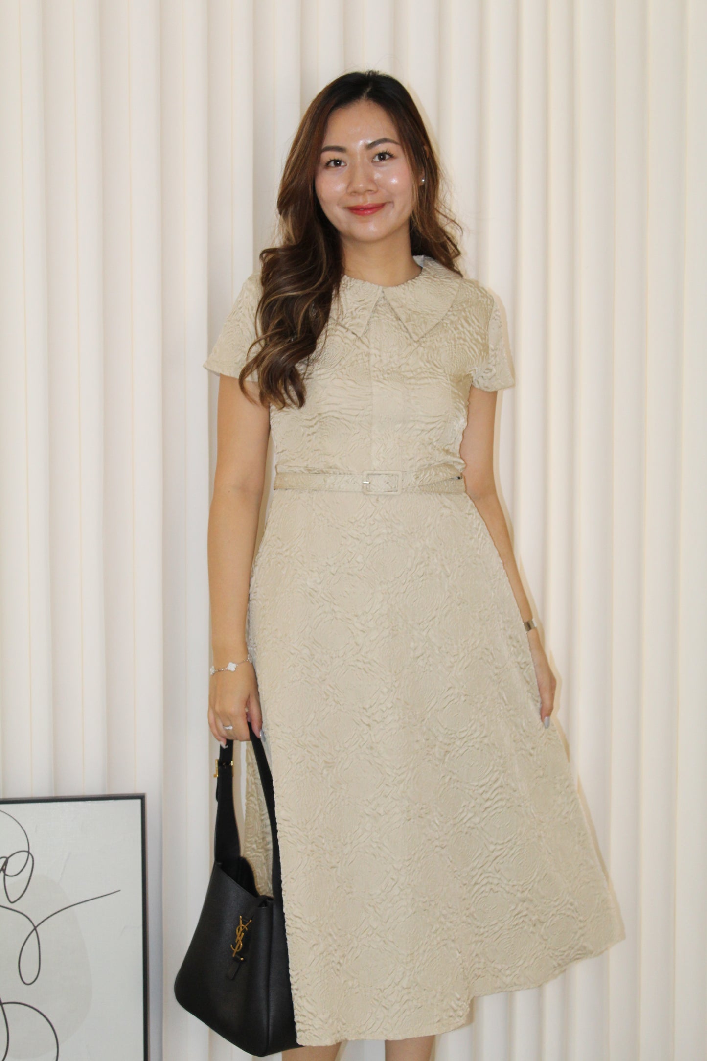 Florence A-Line Midaxi Dress (Black)