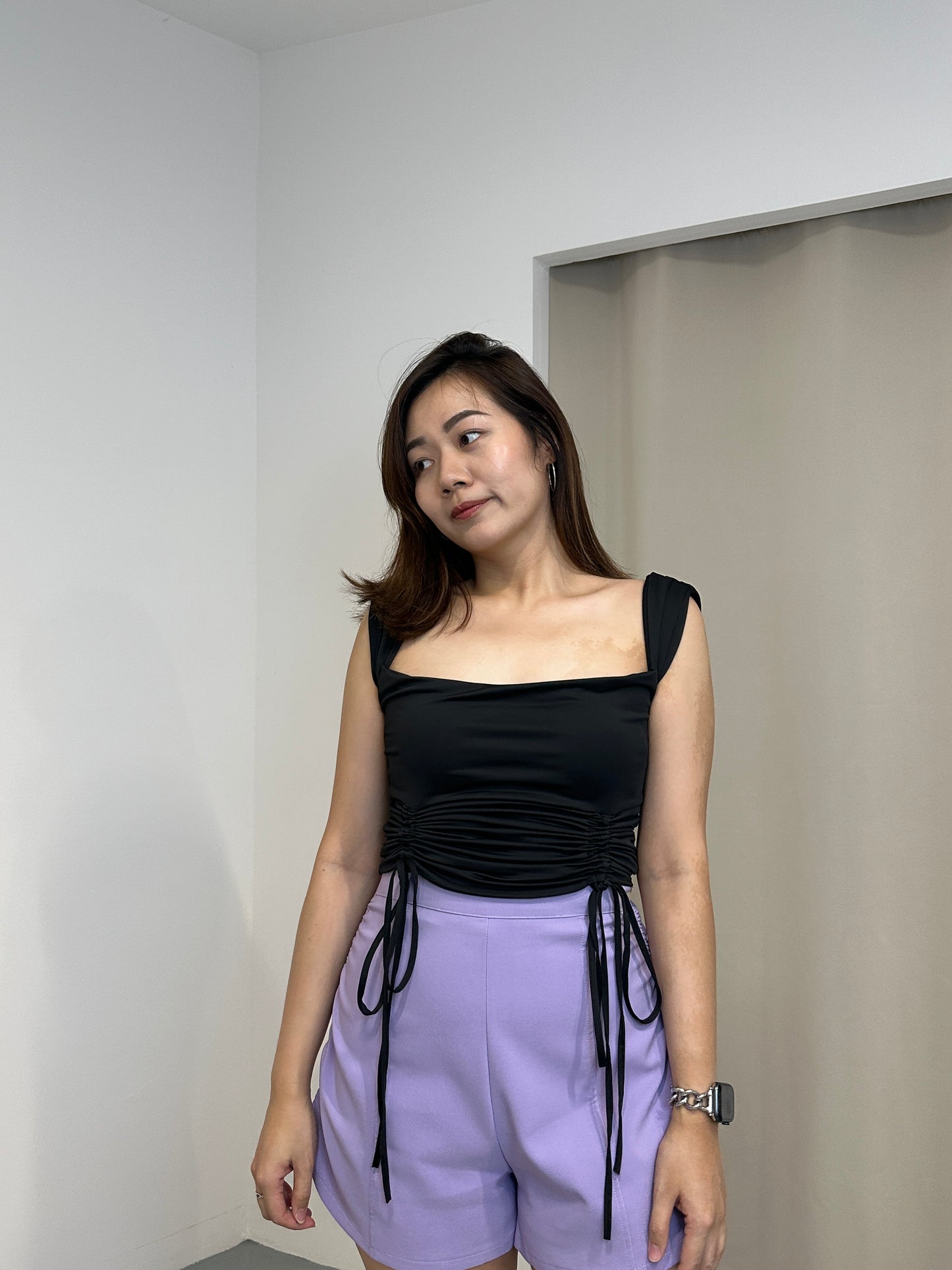 Sierra Ruched Top (Black)