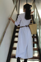 Barette Collared Maxi Dress (White)