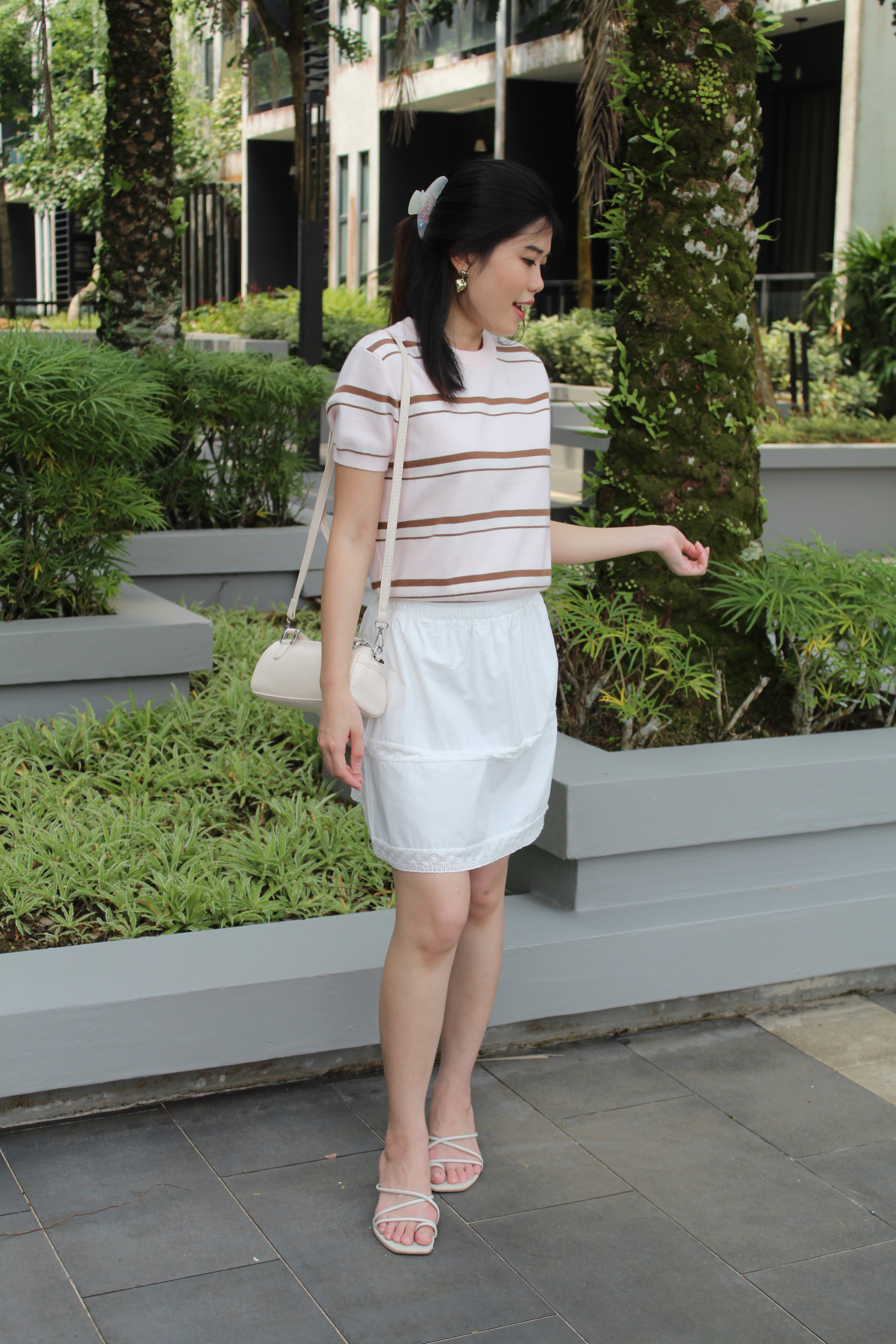 Gael Stripes Knit Top (Pink)
