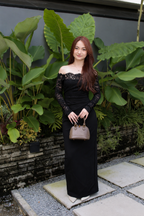 Aileen Off Shoulder Midaxi Dress (Black)