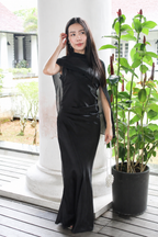 Tabby Satin Maxi Dress (Black)